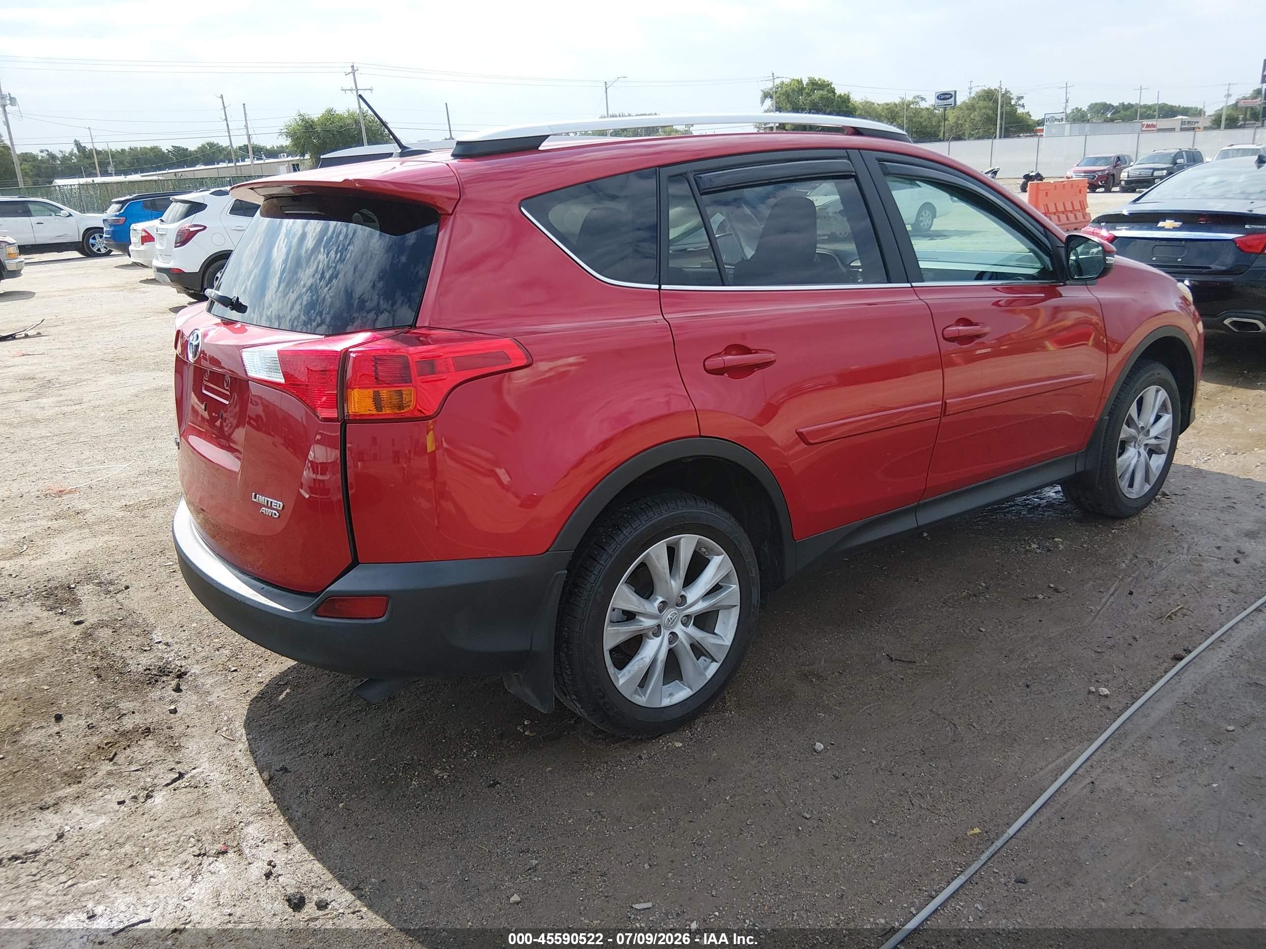 2013 Toyota Rav4 Limited Красный vin: 2T3DFREV4DW043461