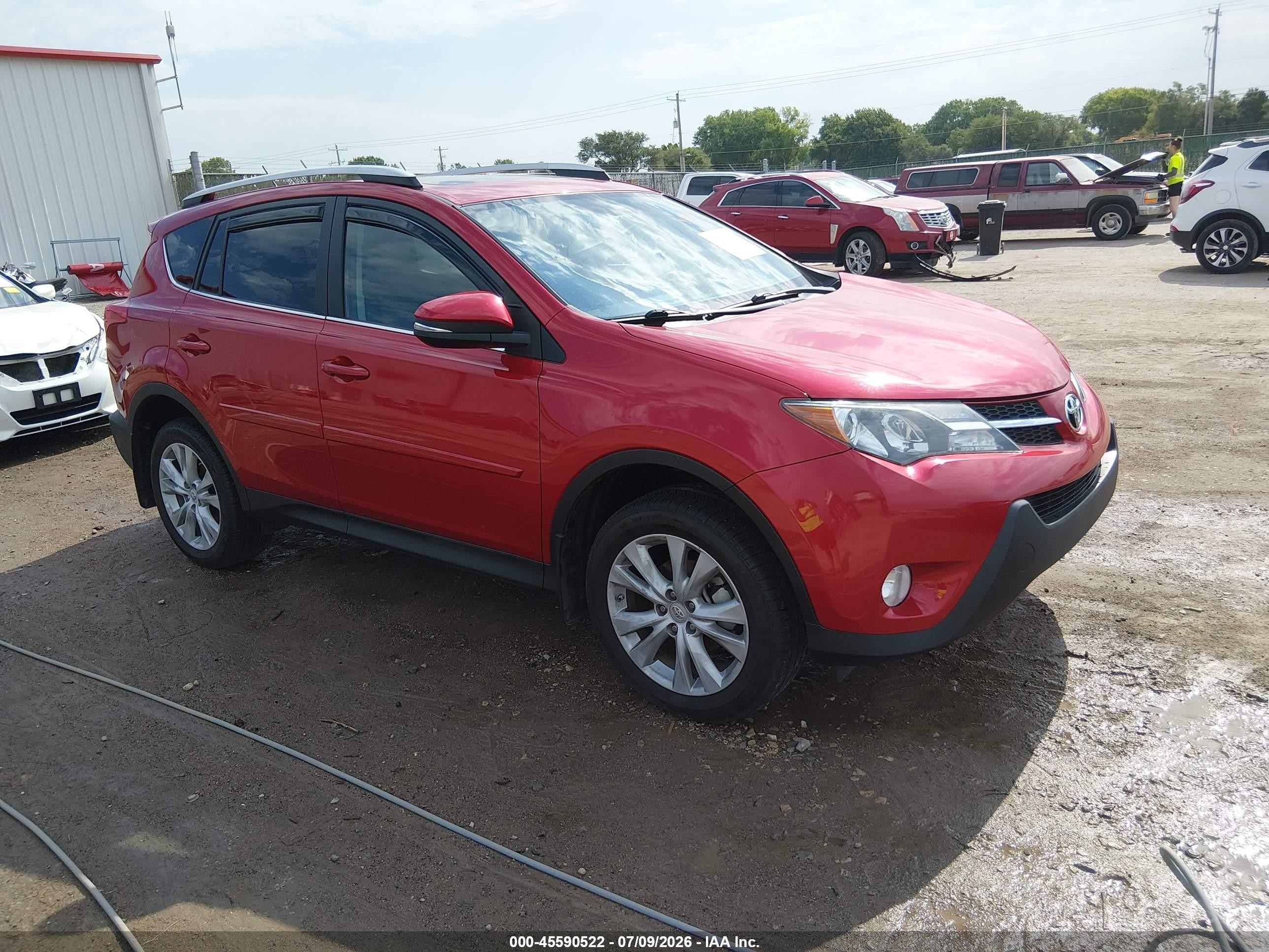 2013 Toyota Rav4 Limited Red vin: 2T3DFREV4DW043461