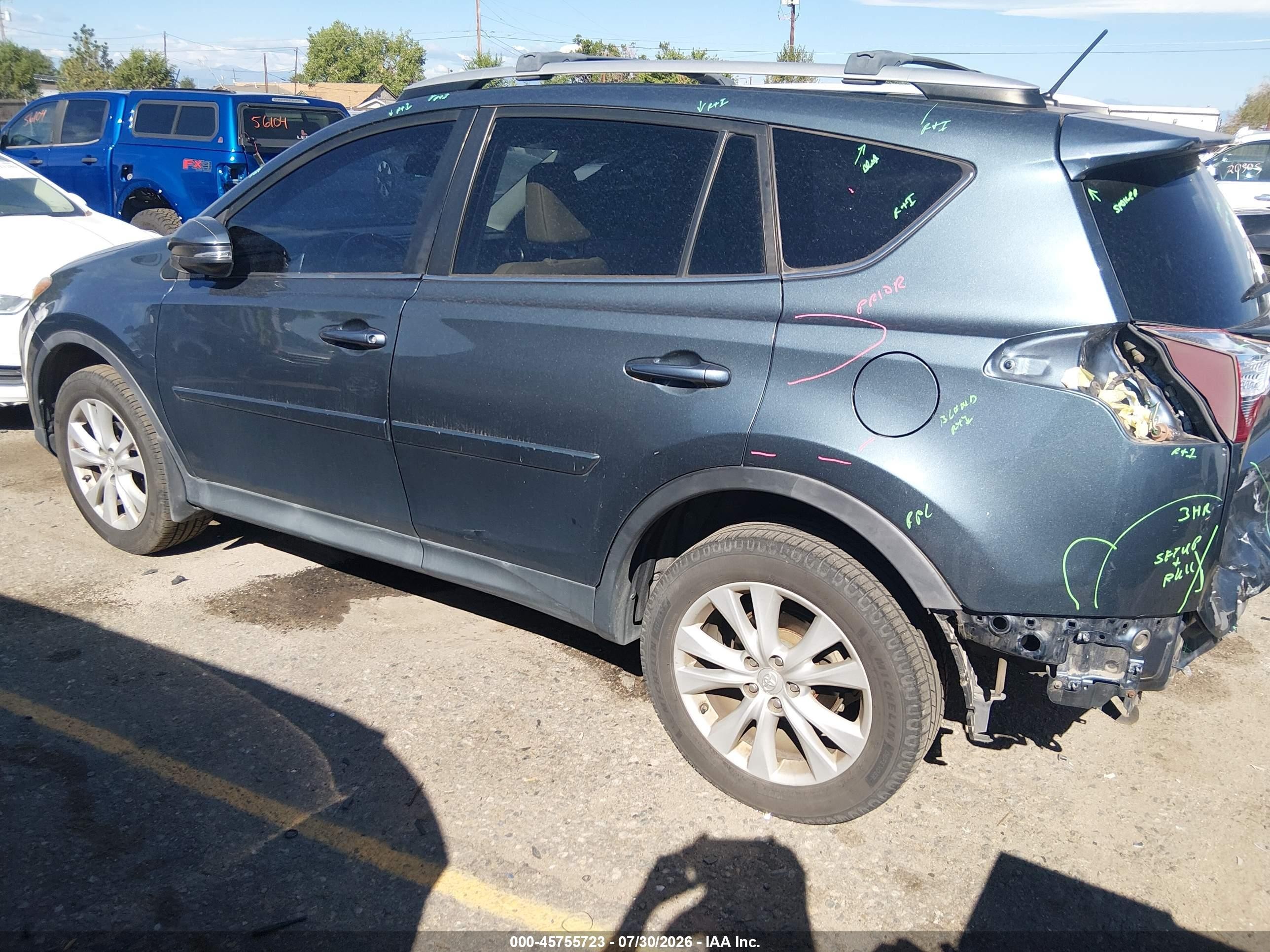 2013 Toyota Rav4 Limited Blue vin: 2T3DFREV4DW063449