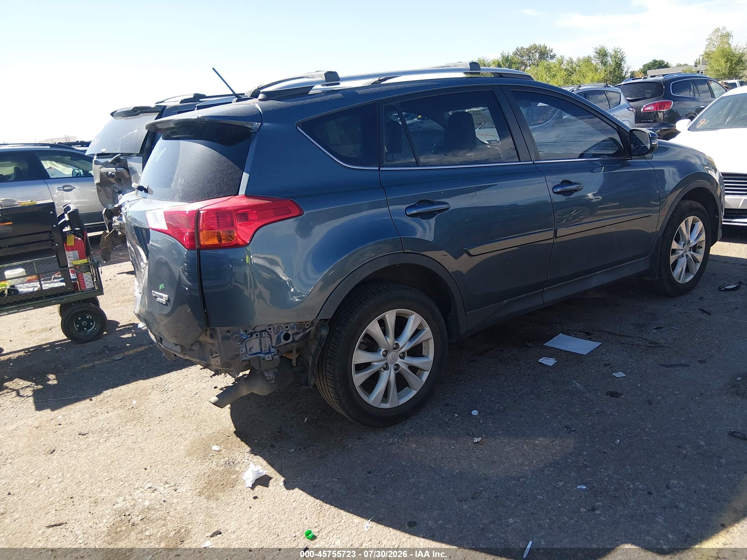 2013 Toyota Rav4 Limited Blue vin: 2T3DFREV4DW063449