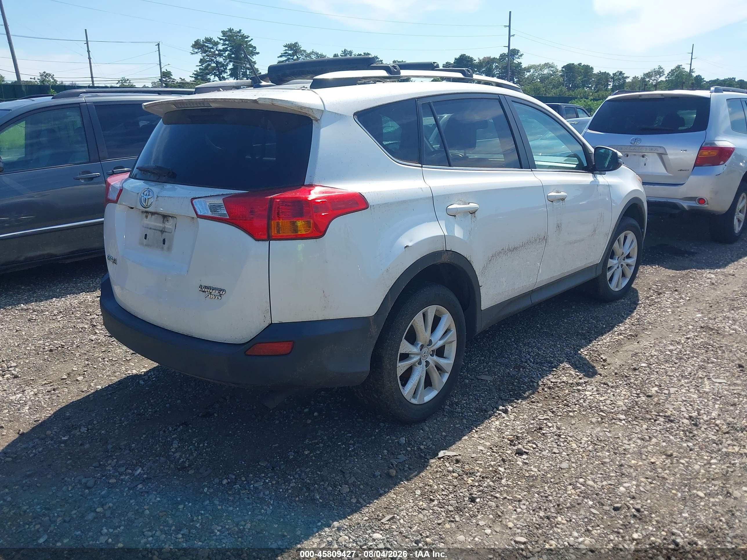 2013 Toyota Rav4 Limited White vin: 2T3DFREV5DW061192