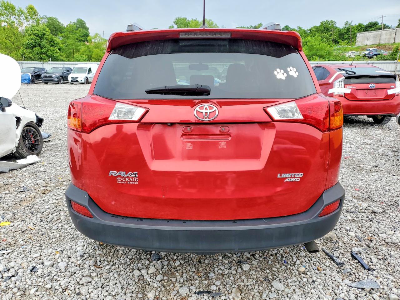 2013 Toyota Rav4 Limited Red vin: 2T3DFREV5DW065260