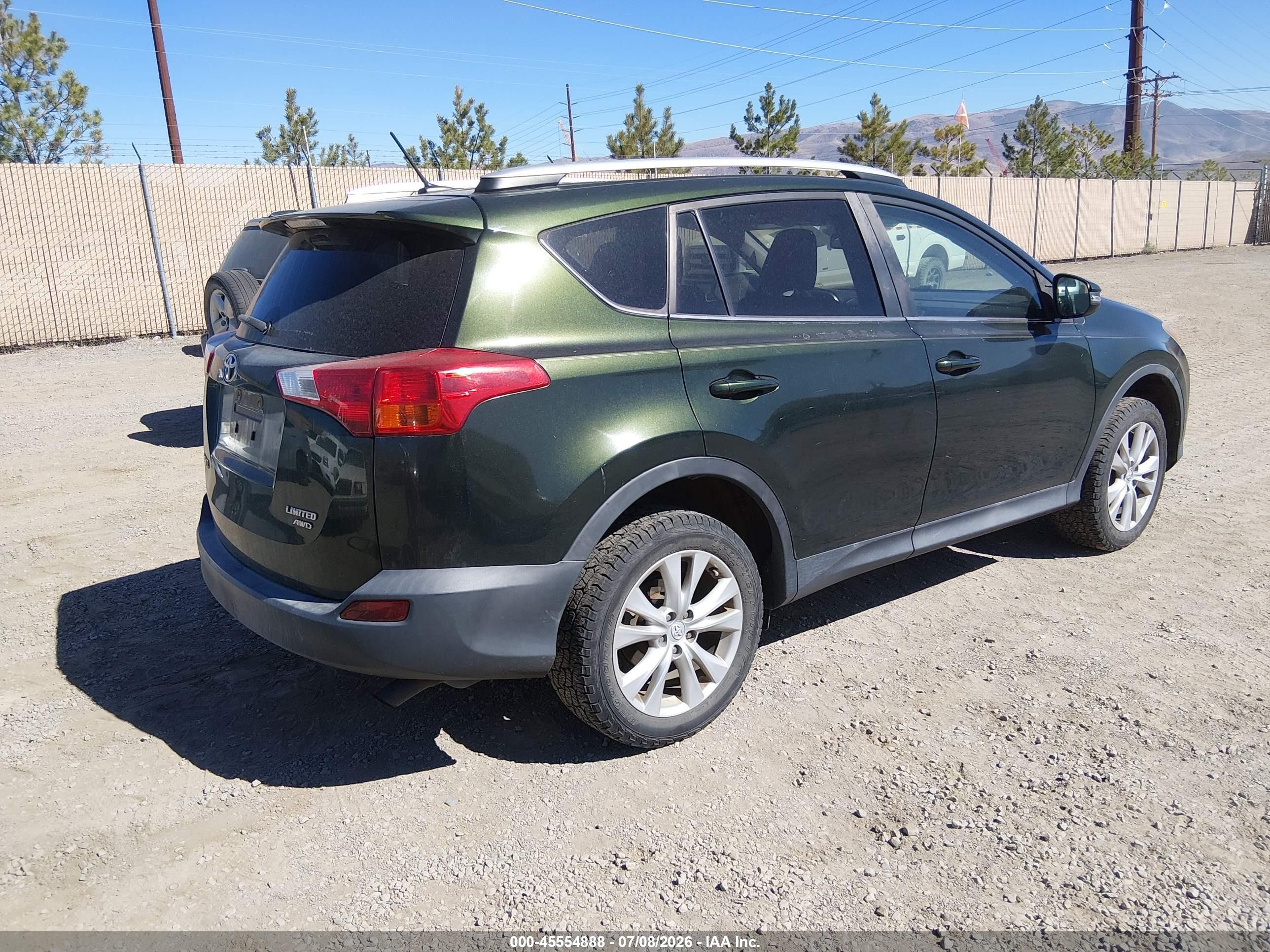 2013 Toyota Rav4 Limited Green vin: 2T3DFREV5DW066960