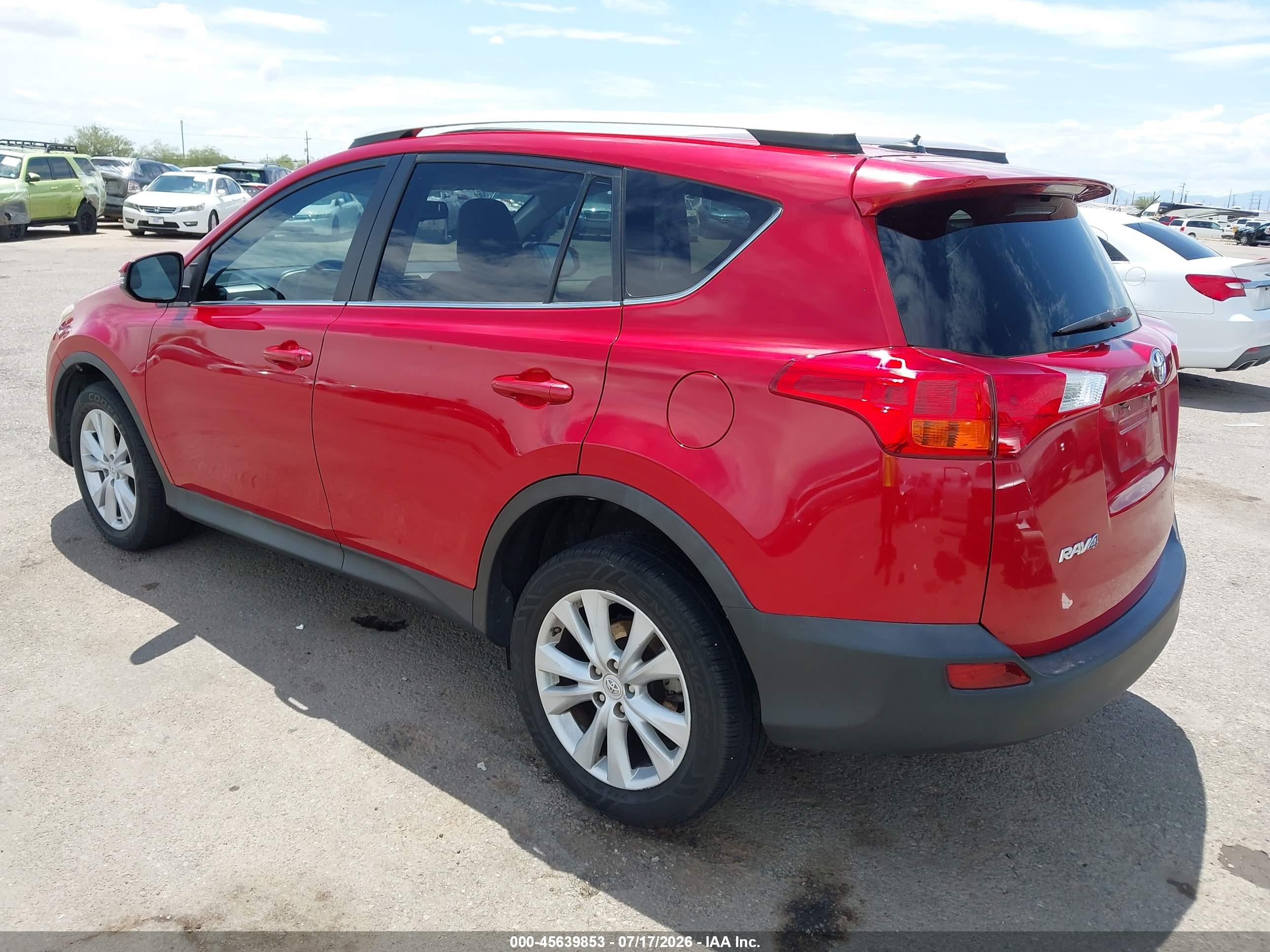 2013 Toyota Rav4 Limited Red vin: 2T3DFREV5DW111301