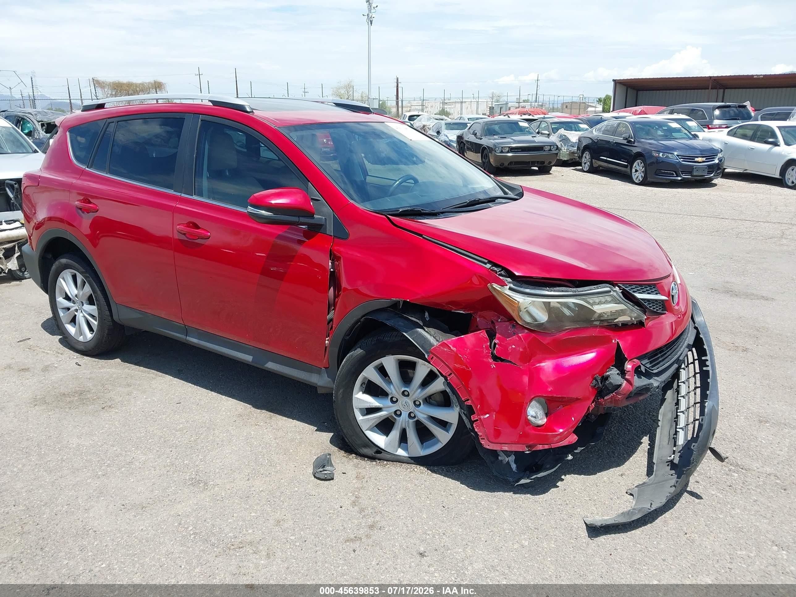2013 Toyota Rav4 Limited Red vin: 2T3DFREV5DW111301