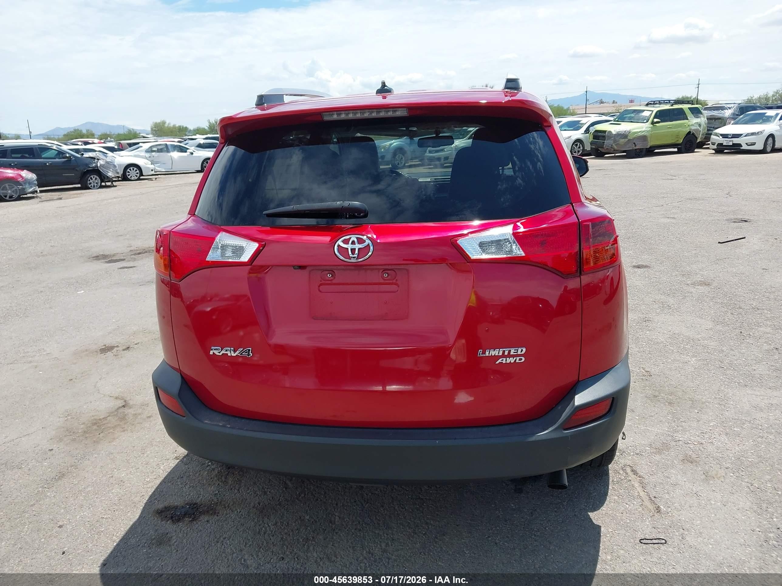 2013 Toyota Rav4 Limited Red vin: 2T3DFREV5DW111301