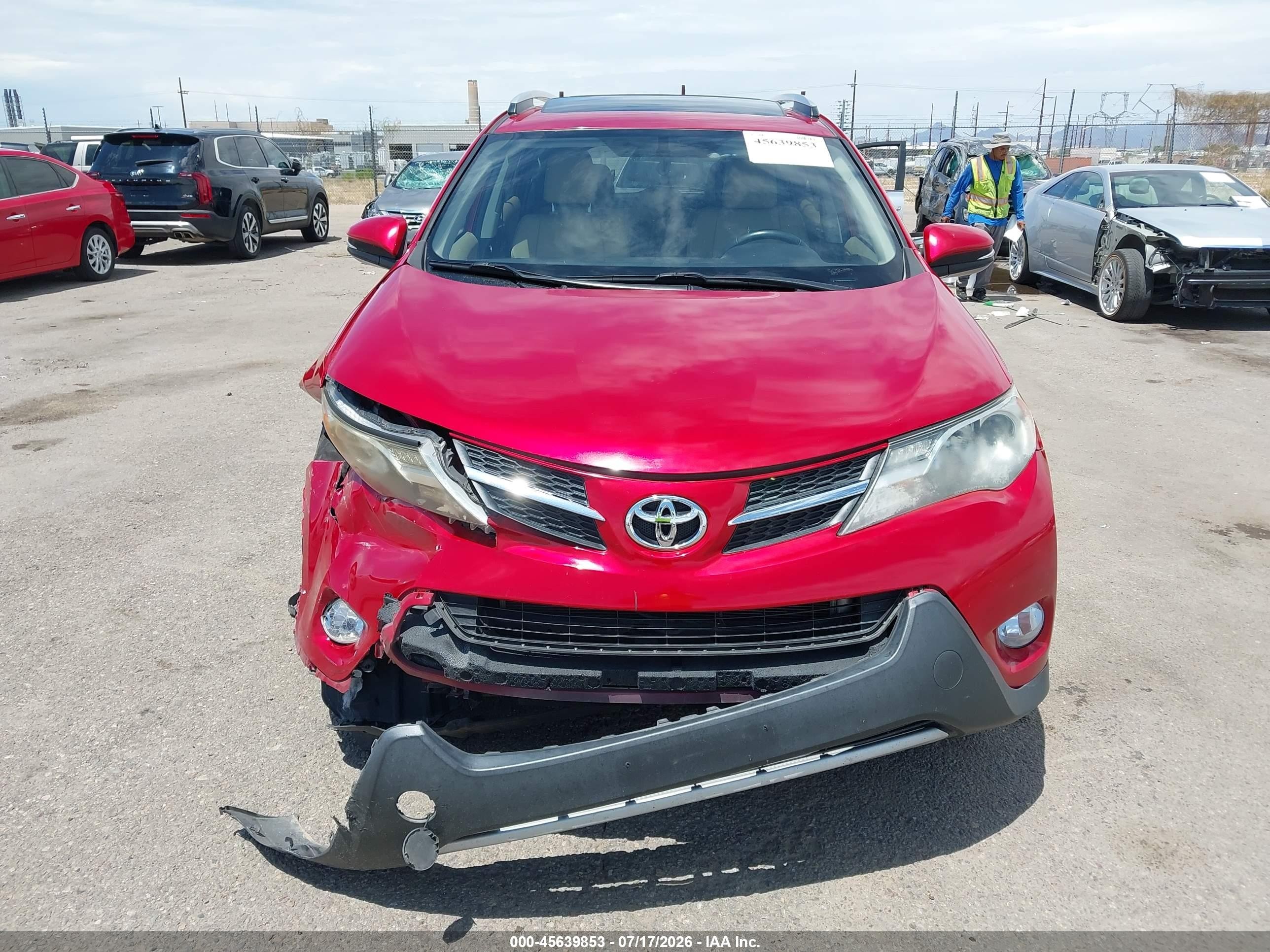 2013 Toyota Rav4 Limited Red vin: 2T3DFREV5DW111301
