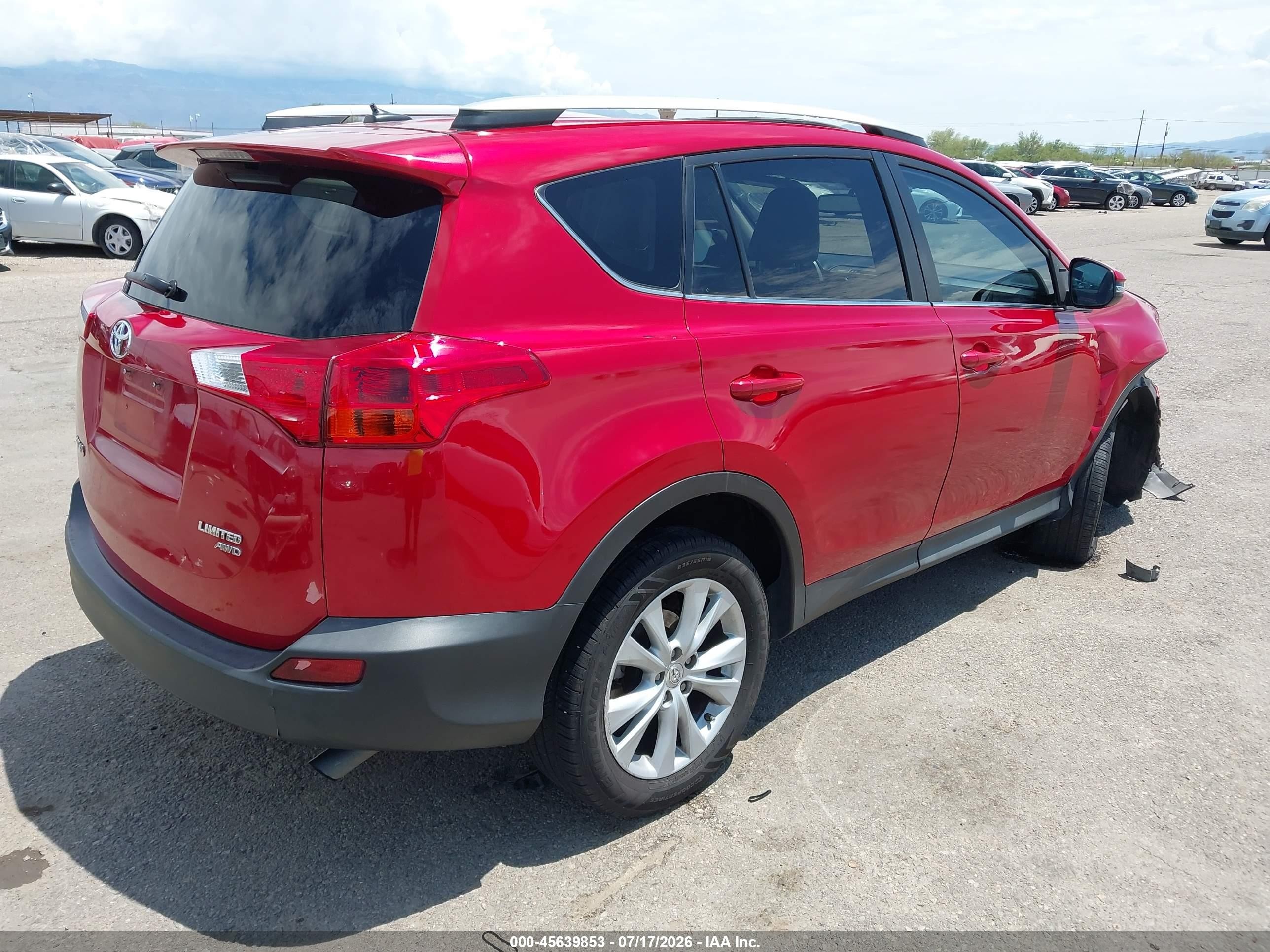2013 Toyota Rav4 Limited Red vin: 2T3DFREV5DW111301
