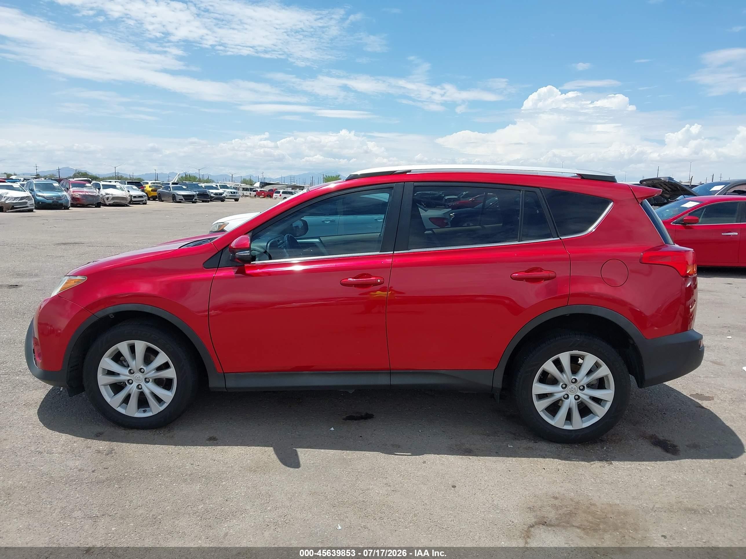 2013 Toyota Rav4 Limited Red vin: 2T3DFREV5DW111301