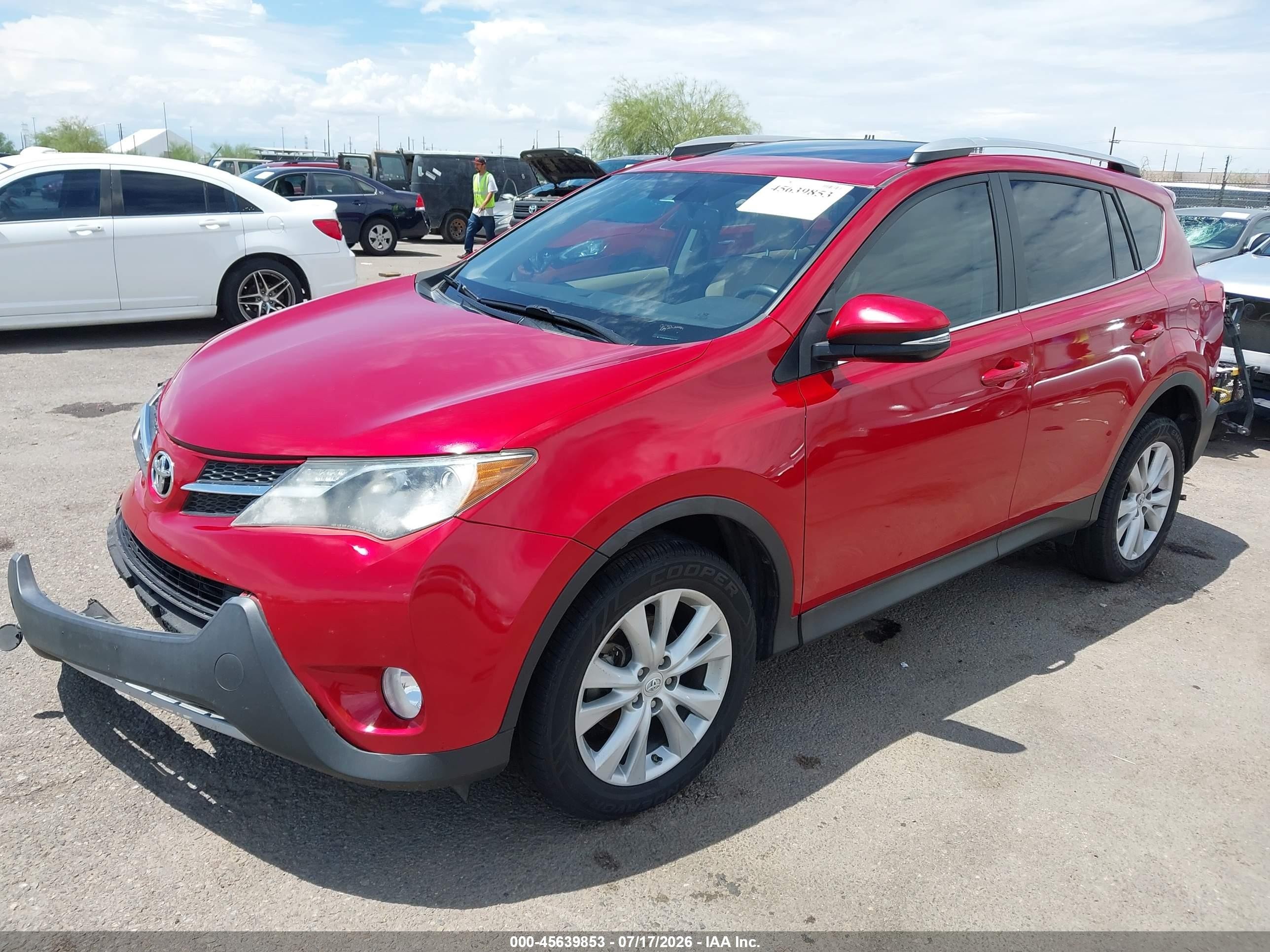 2013 Toyota Rav4 Limited Red vin: 2T3DFREV5DW111301