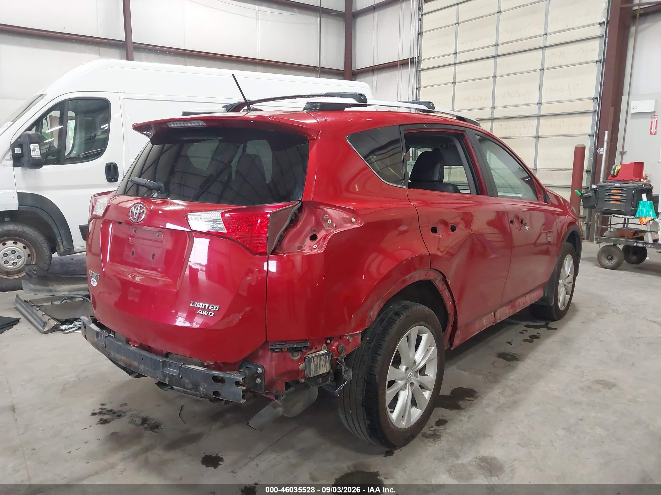 2014 Toyota Rav4 Limited Red vin: 2T3DFREV5EW221122
