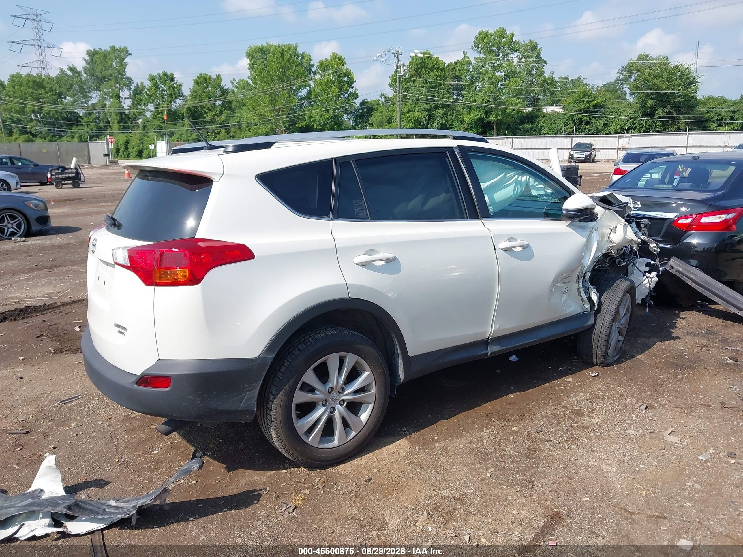 2014 Toyota Rav4 Limited White vin: 2T3DFREV5EW222688