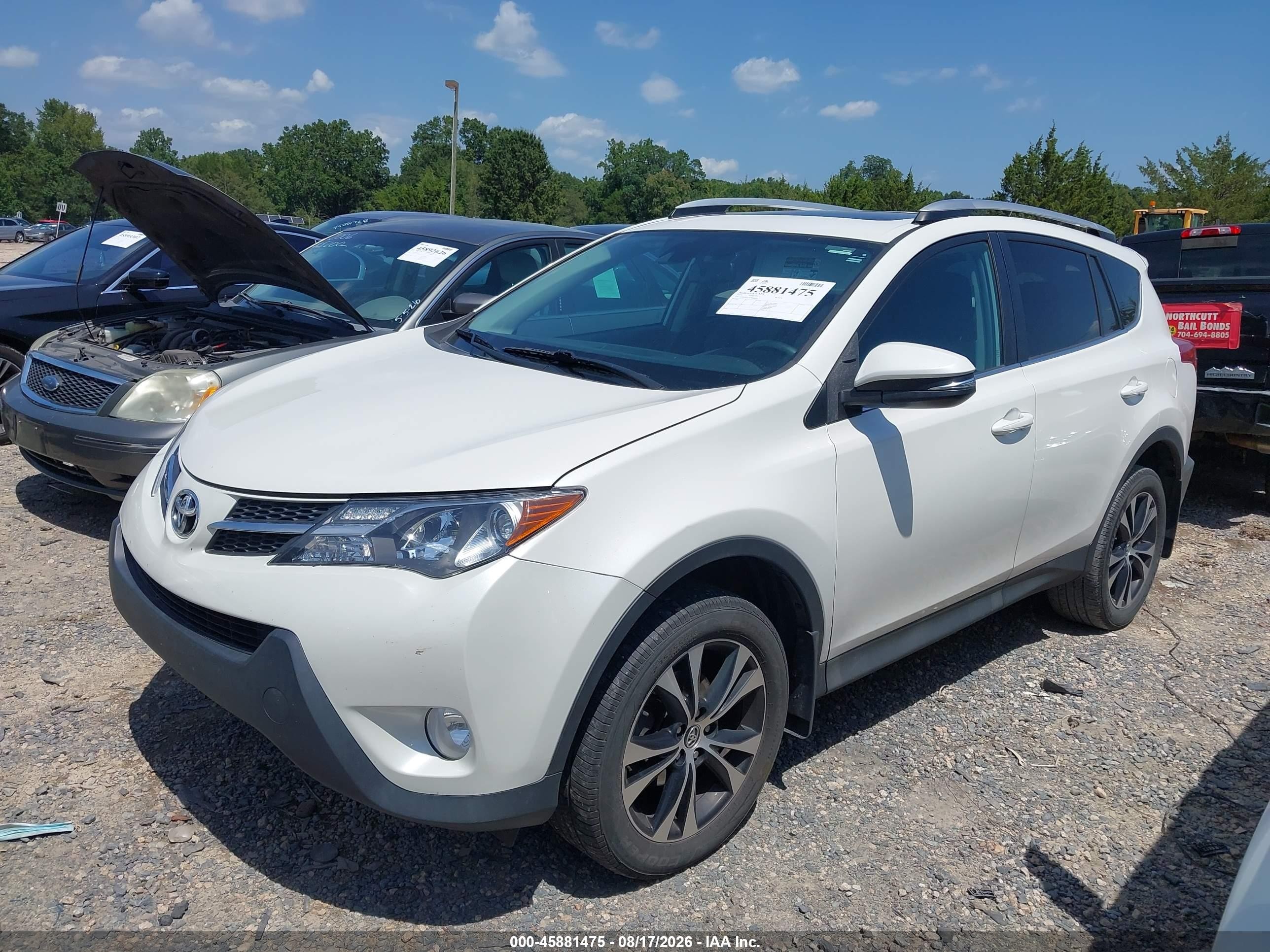 2015 Toyota Rav4 Limited White vin: 2T3DFREV5FW406479