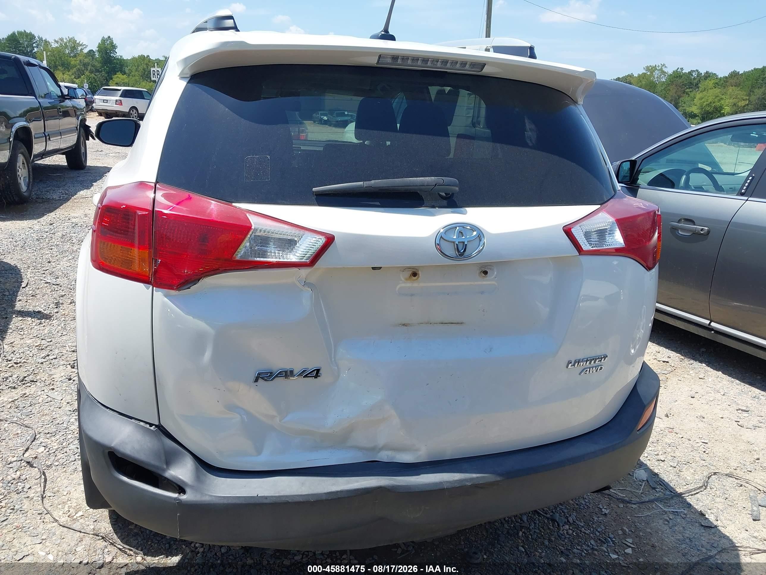 2015 Toyota Rav4 Limited White vin: 2T3DFREV5FW406479