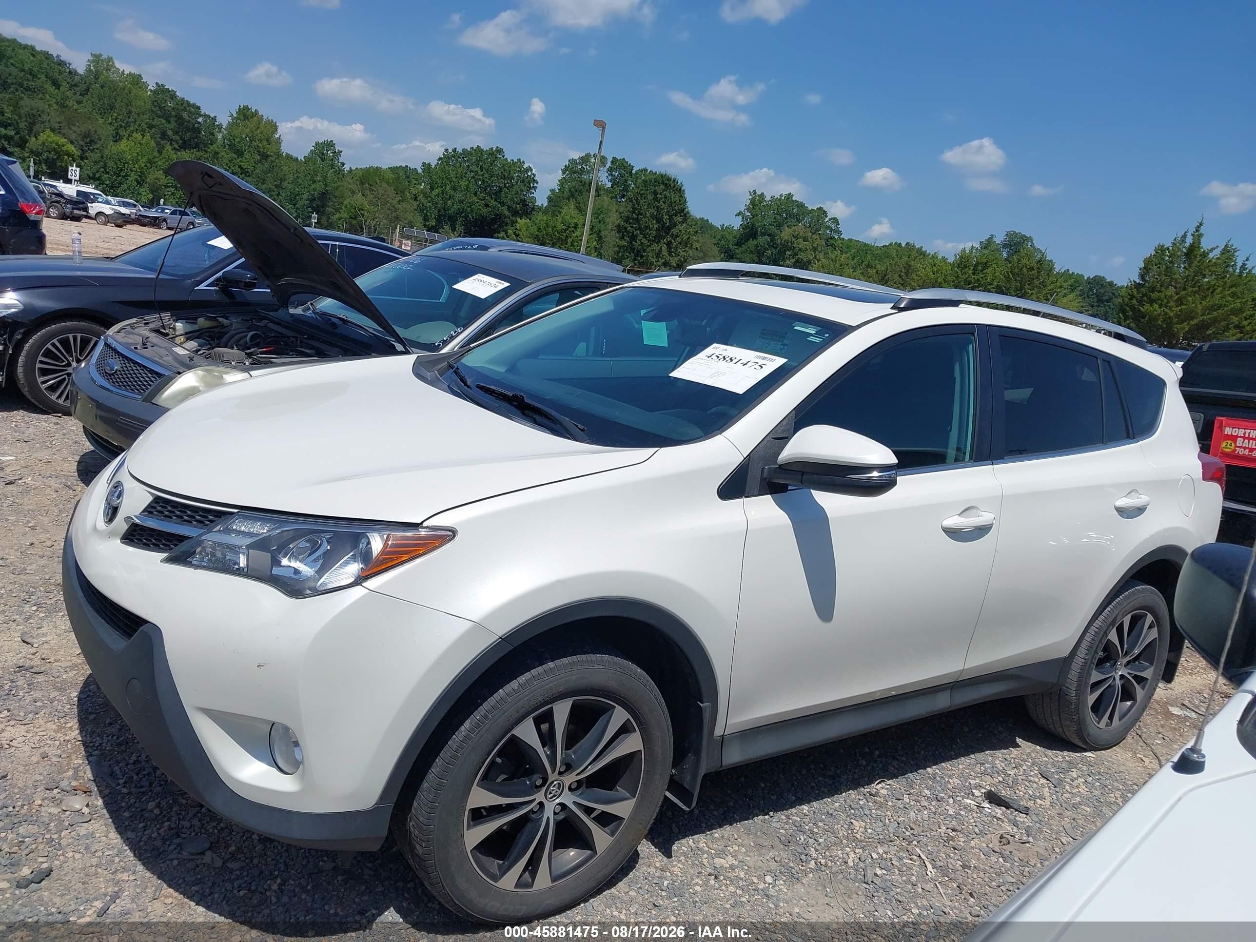 2015 Toyota Rav4 Limited White vin: 2T3DFREV5FW406479