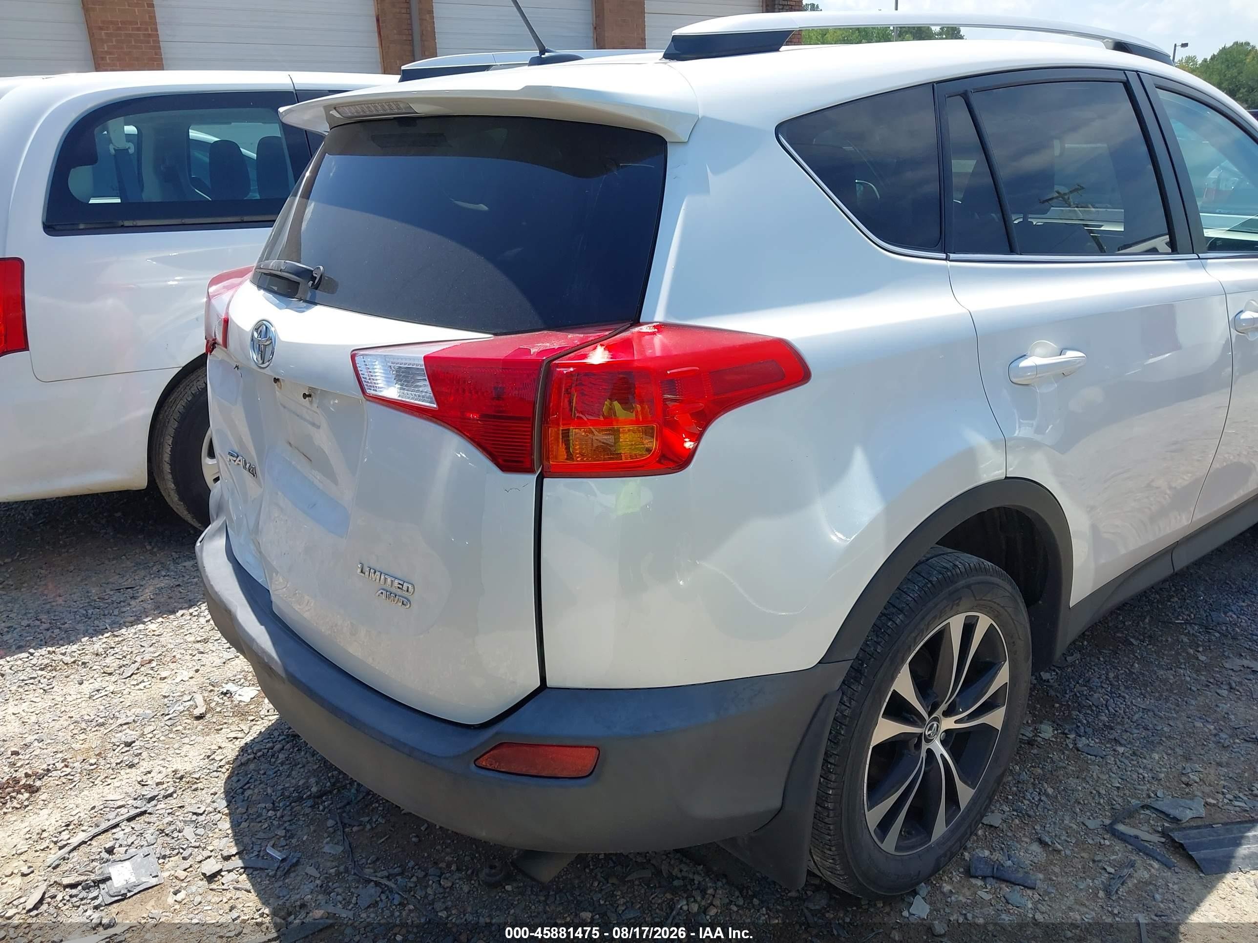 2015 Toyota Rav4 Limited White vin: 2T3DFREV5FW406479