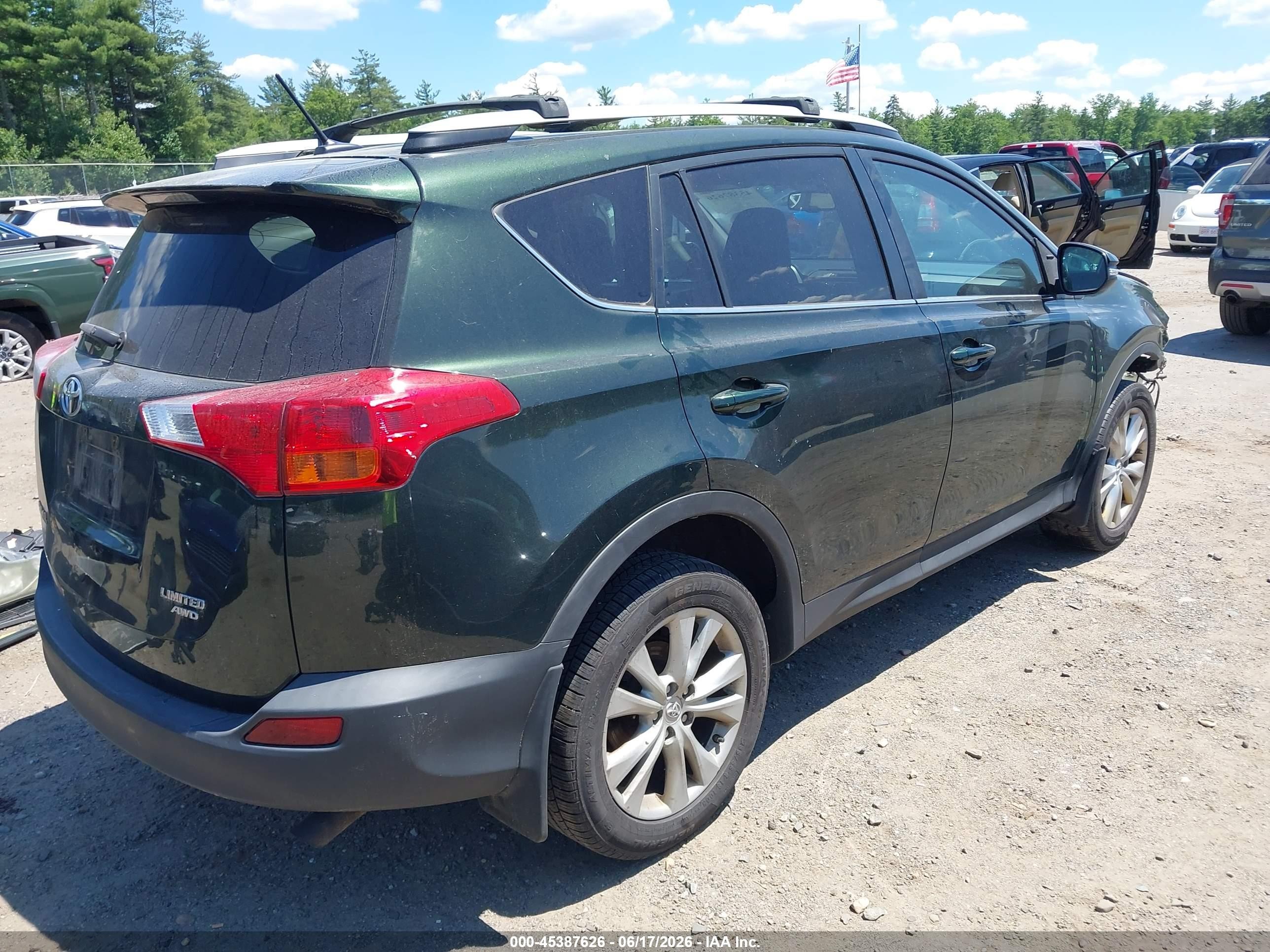 2013 Toyota Rav4 Limited Green vin: 2T3DFREV6DW093021