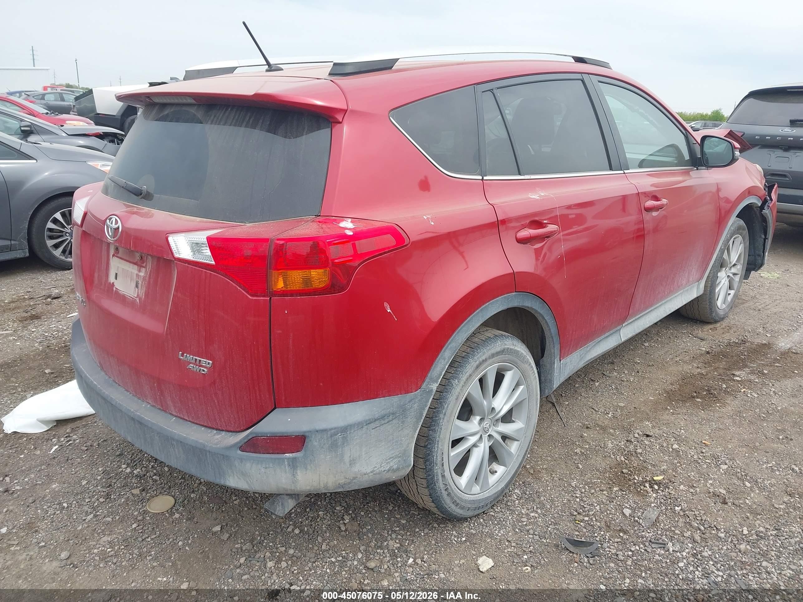 2013 Toyota Rav4 Limited Red vin: 2T3DFREV6DW113977