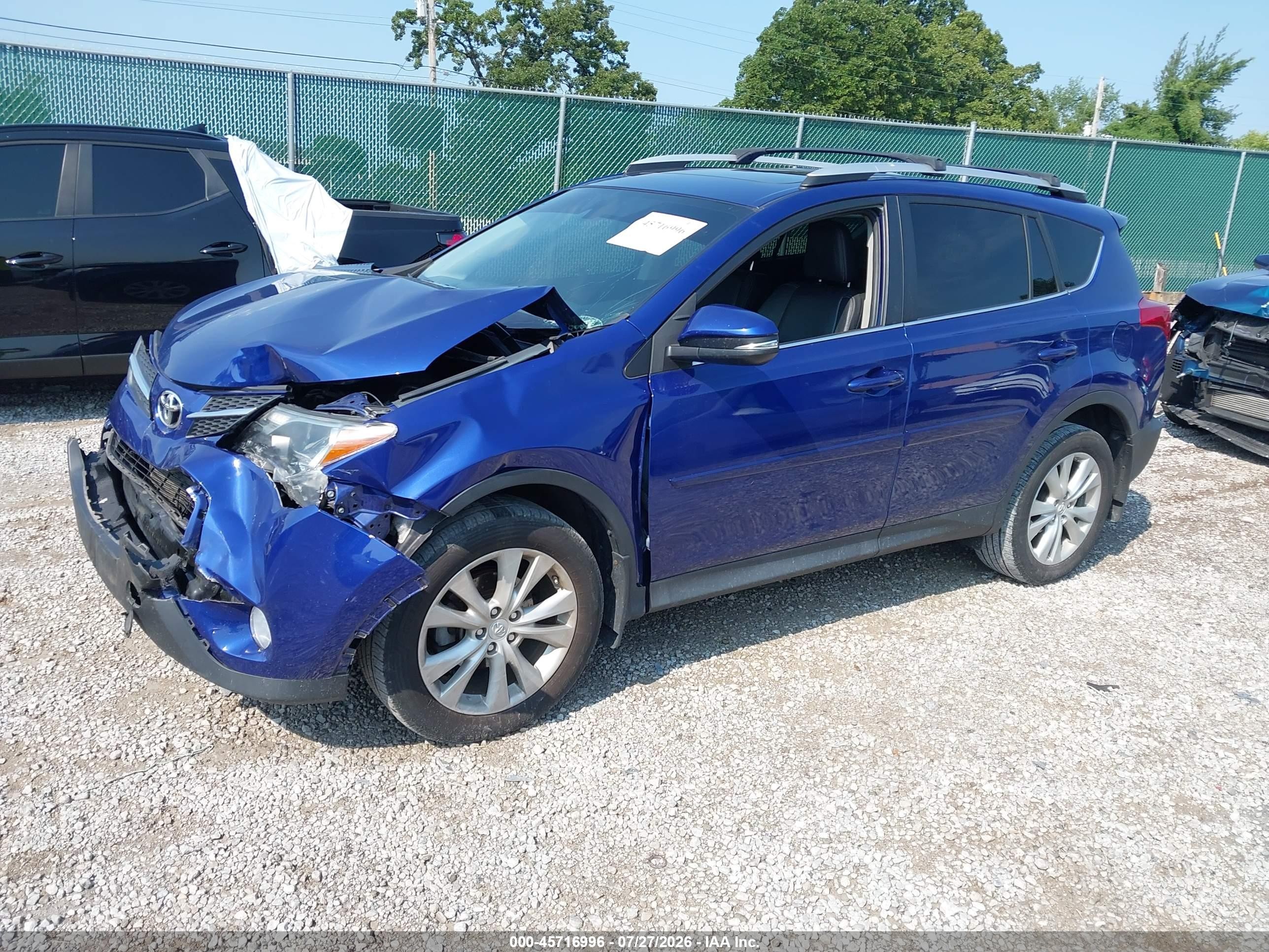 2015 Toyota Rav4 Limited Синий vin: 2T3DFREV6FW281816