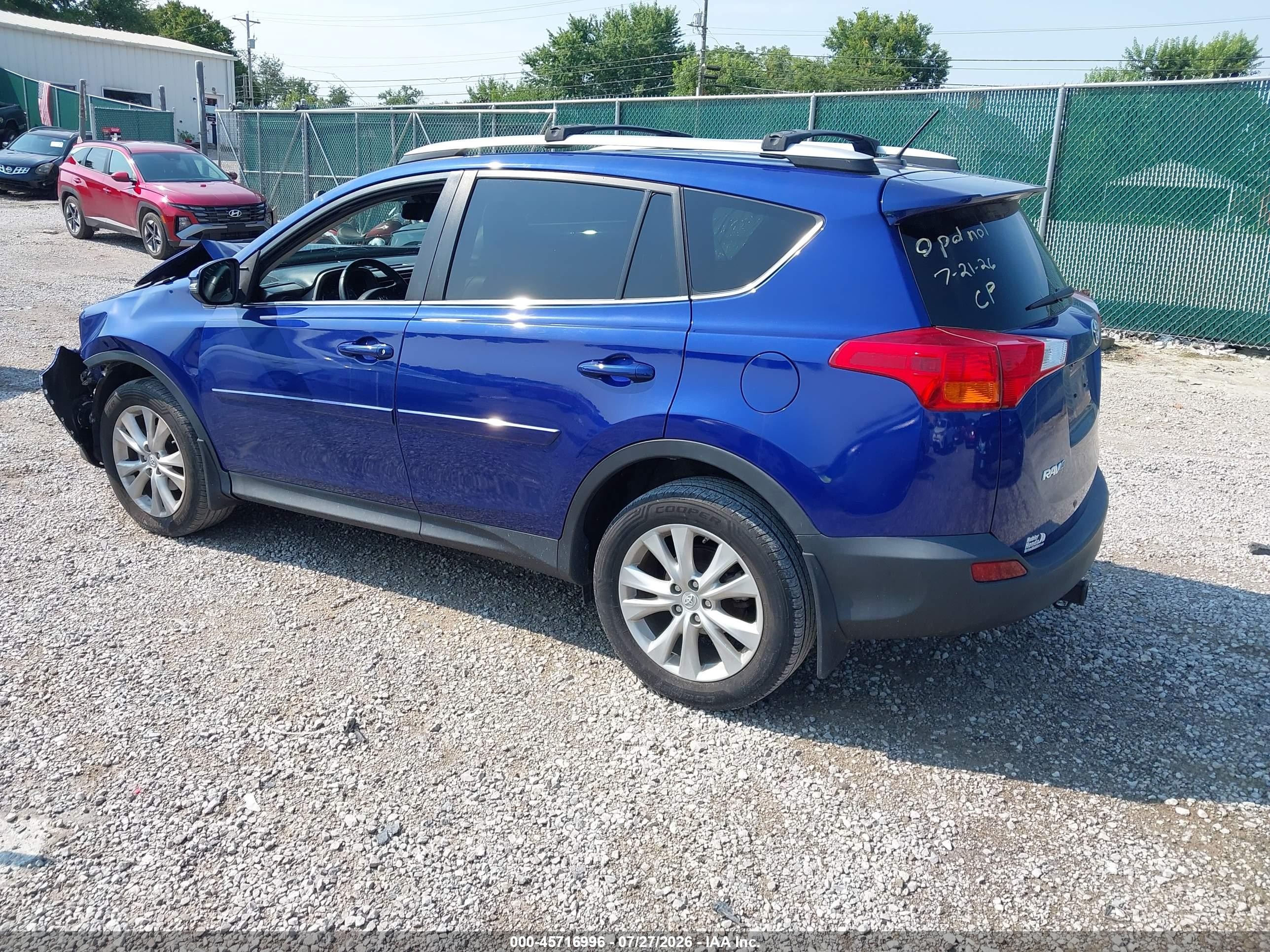 2015 Toyota Rav4 Limited Синий vin: 2T3DFREV6FW281816
