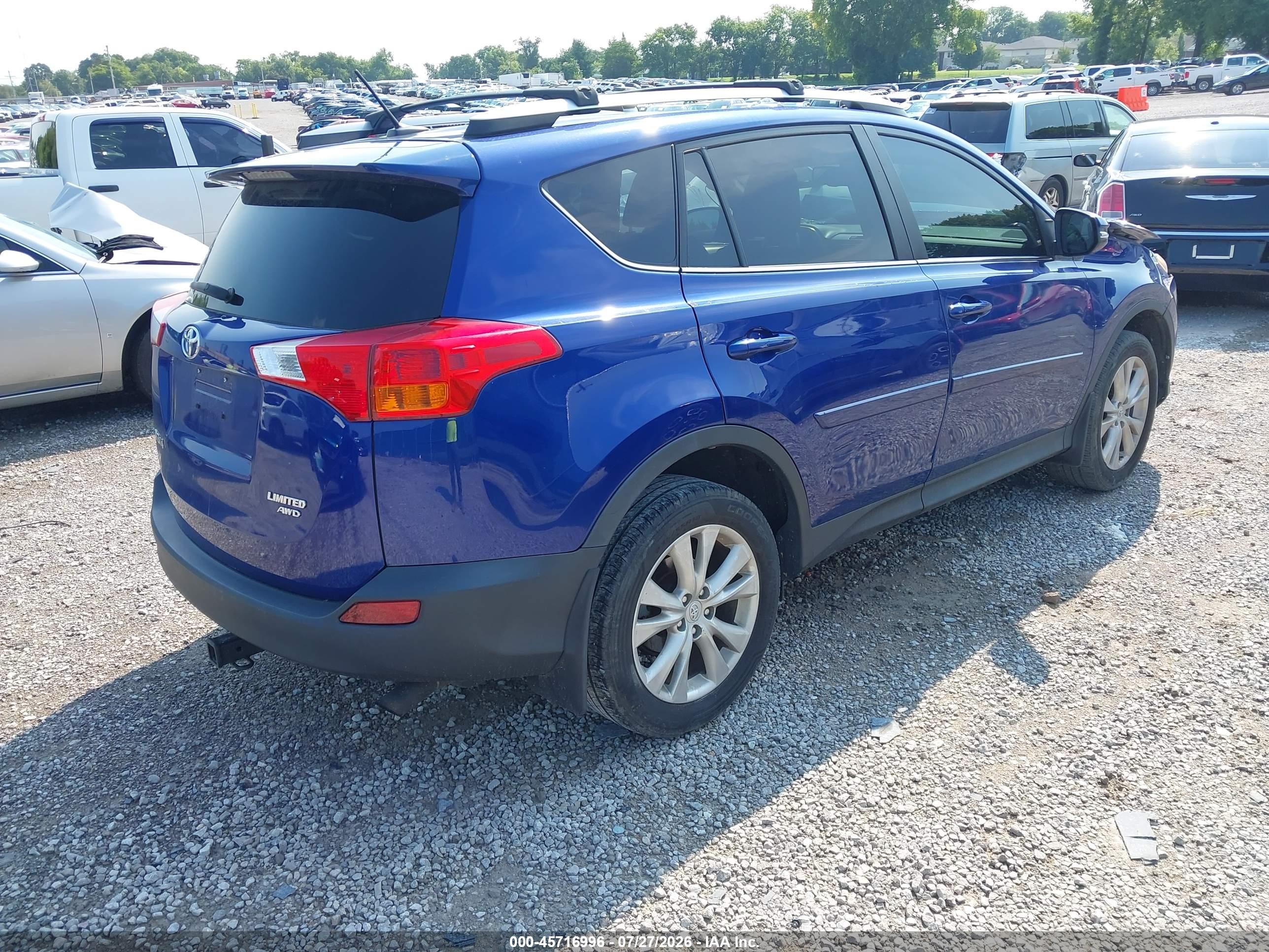 2015 Toyota Rav4 Limited Синий vin: 2T3DFREV6FW281816
