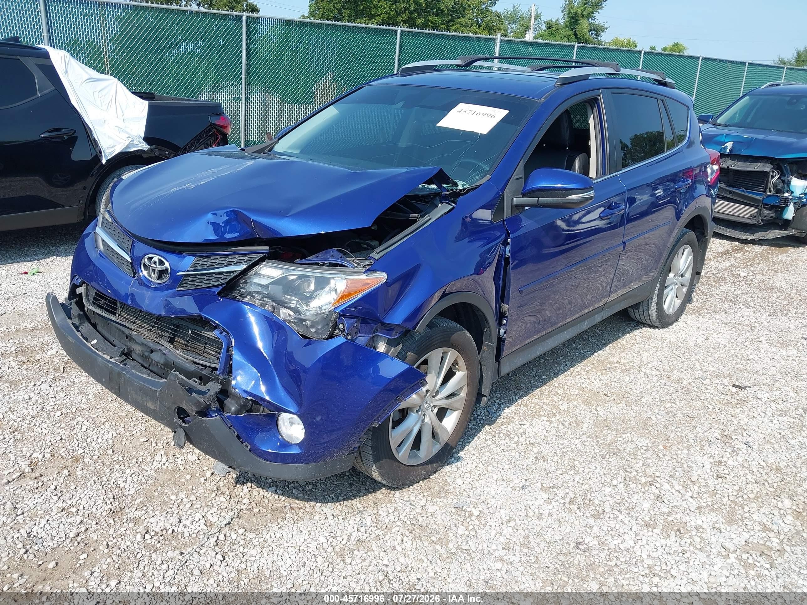 2015 Toyota Rav4 Limited Синий vin: 2T3DFREV6FW281816
