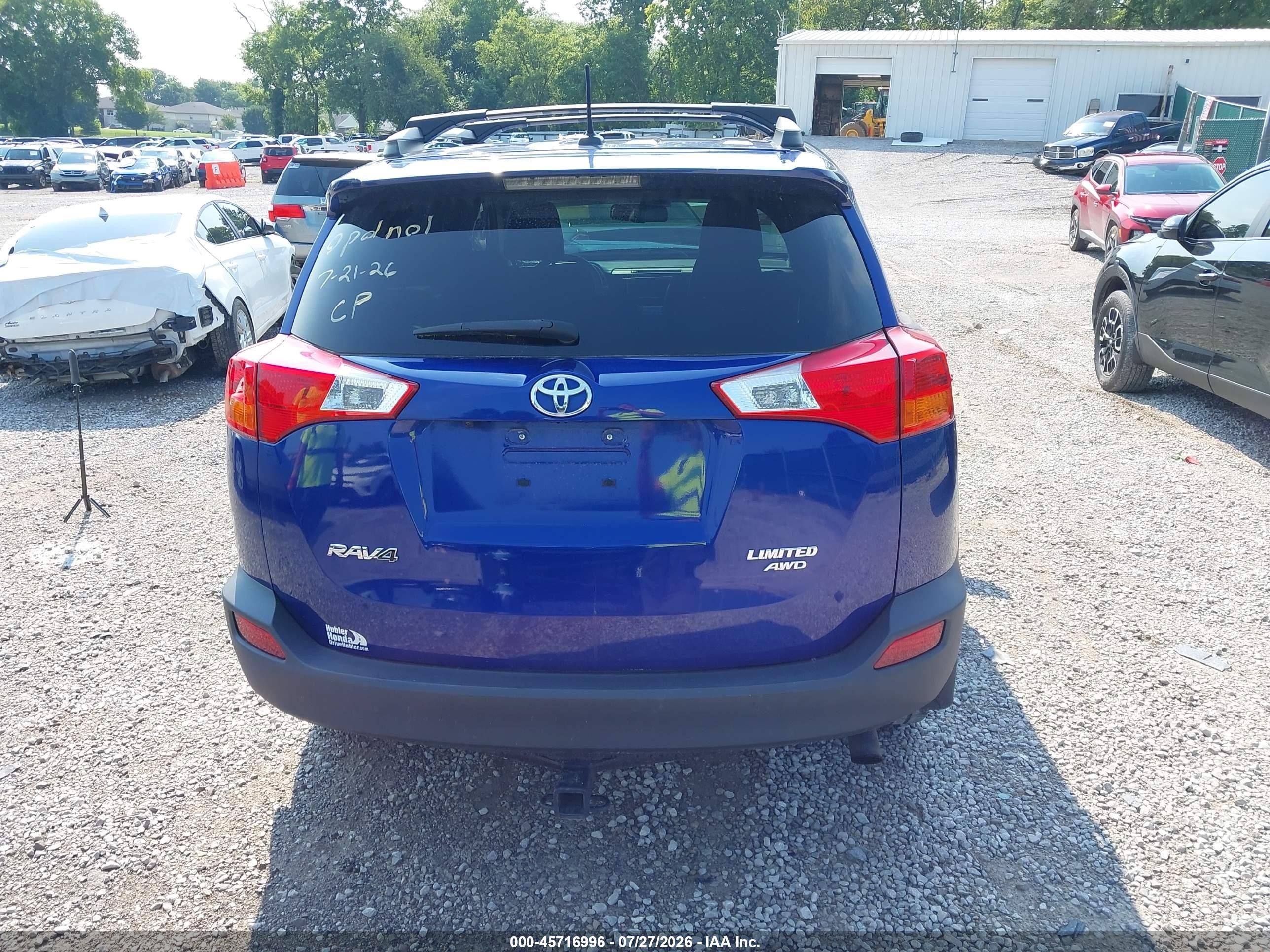 2015 Toyota Rav4 Limited Синий vin: 2T3DFREV6FW281816