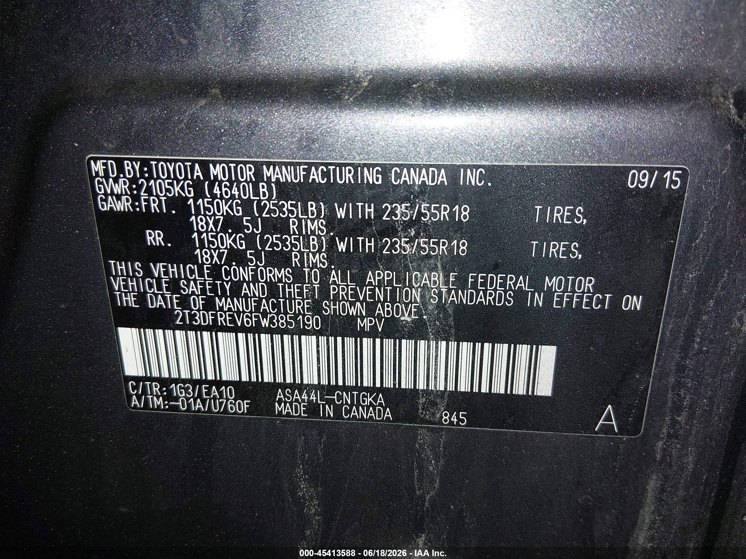 2015 Toyota Rav4 Limited Gray vin: 2T3DFREV6FW385190