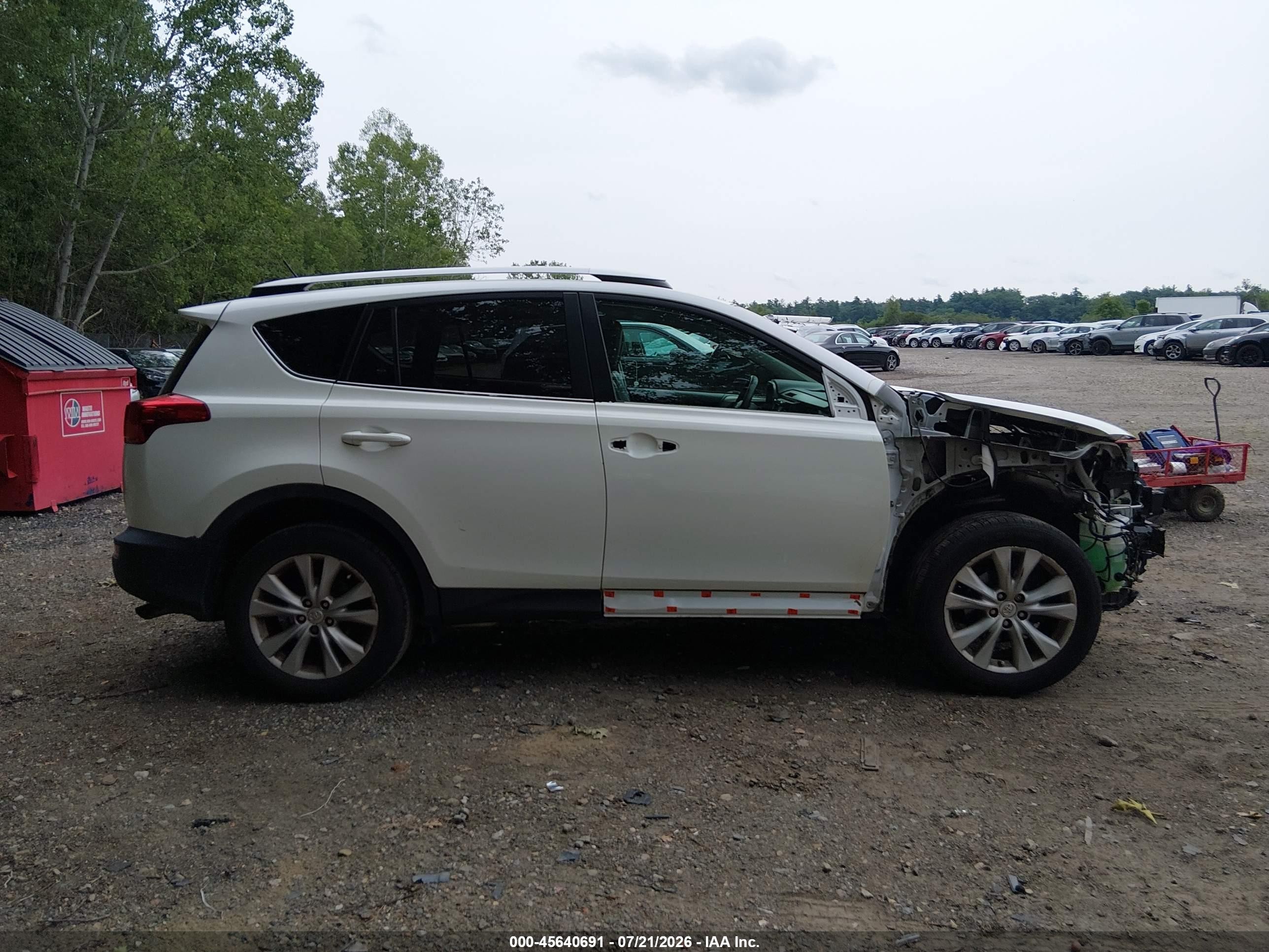 2013 Toyota Rav4 Limited White vin: 2T3DFREV7DW035614