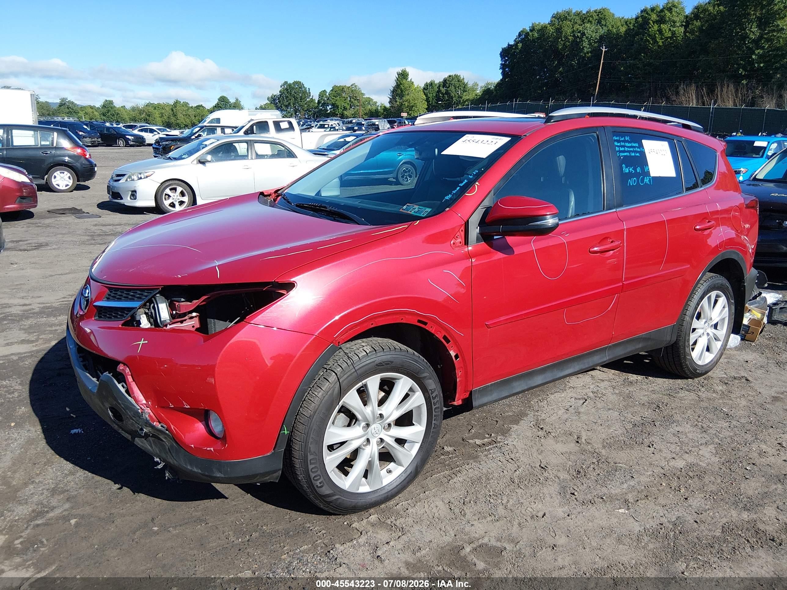 2013 Toyota Rav4 Limited Red vin: 2T3DFREV7DW077605