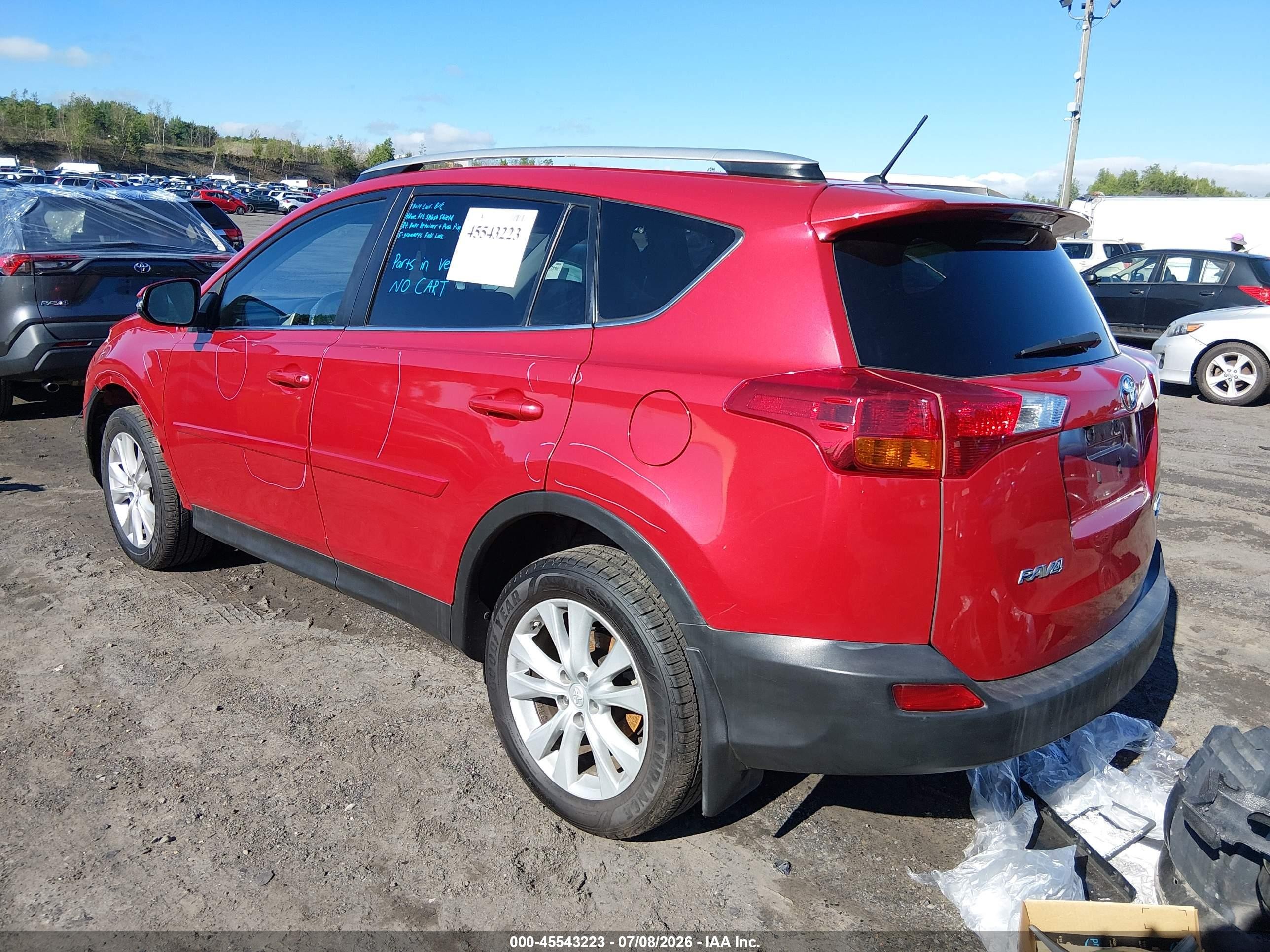 2013 Toyota Rav4 Limited Red vin: 2T3DFREV7DW077605