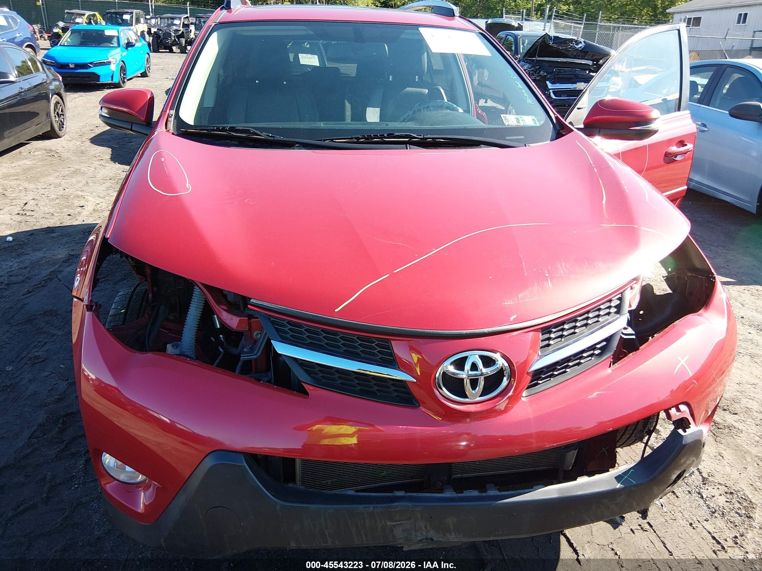 2013 Toyota Rav4 Limited Red vin: 2T3DFREV7DW077605