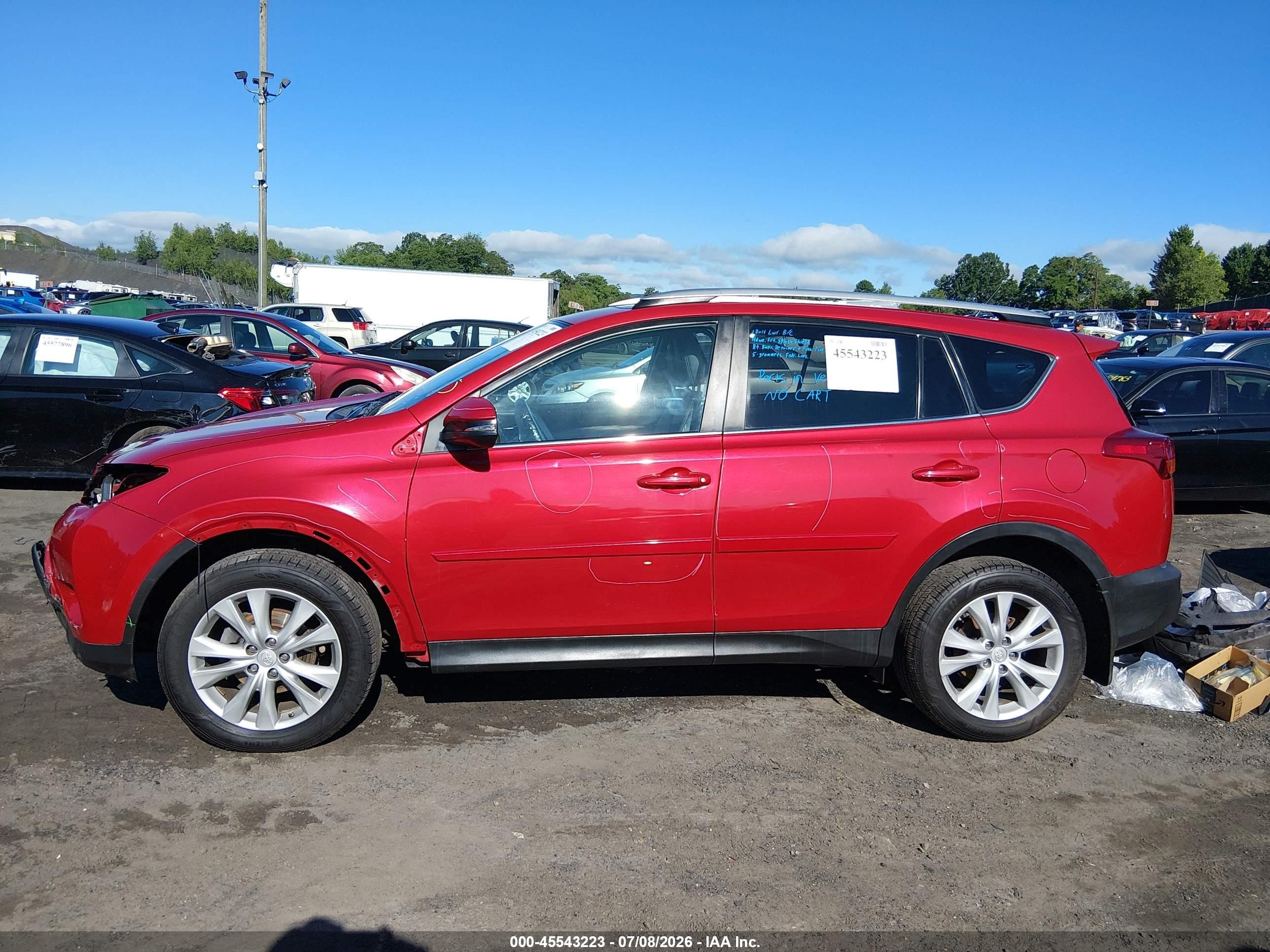 2013 Toyota Rav4 Limited Red vin: 2T3DFREV7DW077605