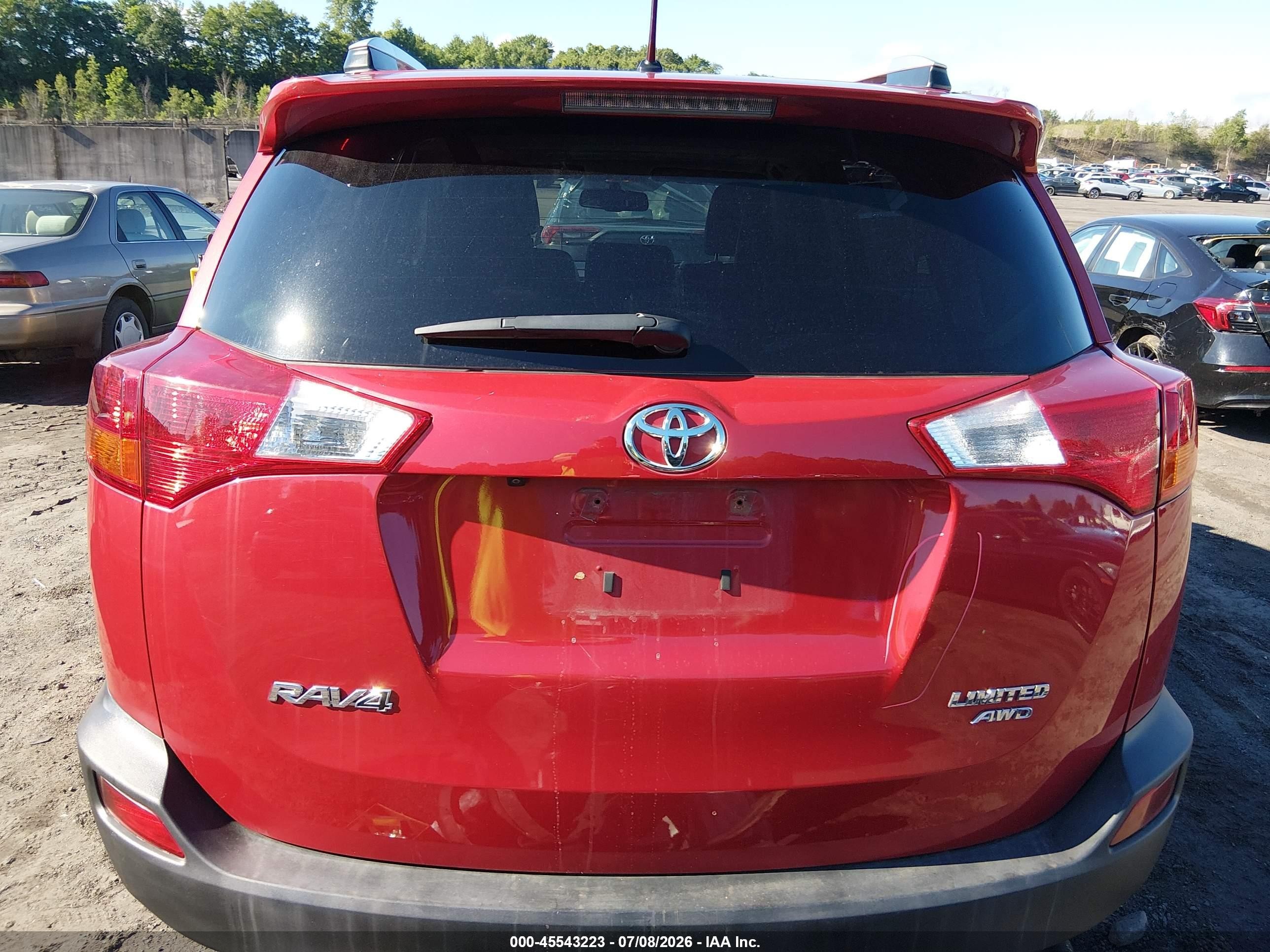 2013 Toyota Rav4 Limited Red vin: 2T3DFREV7DW077605