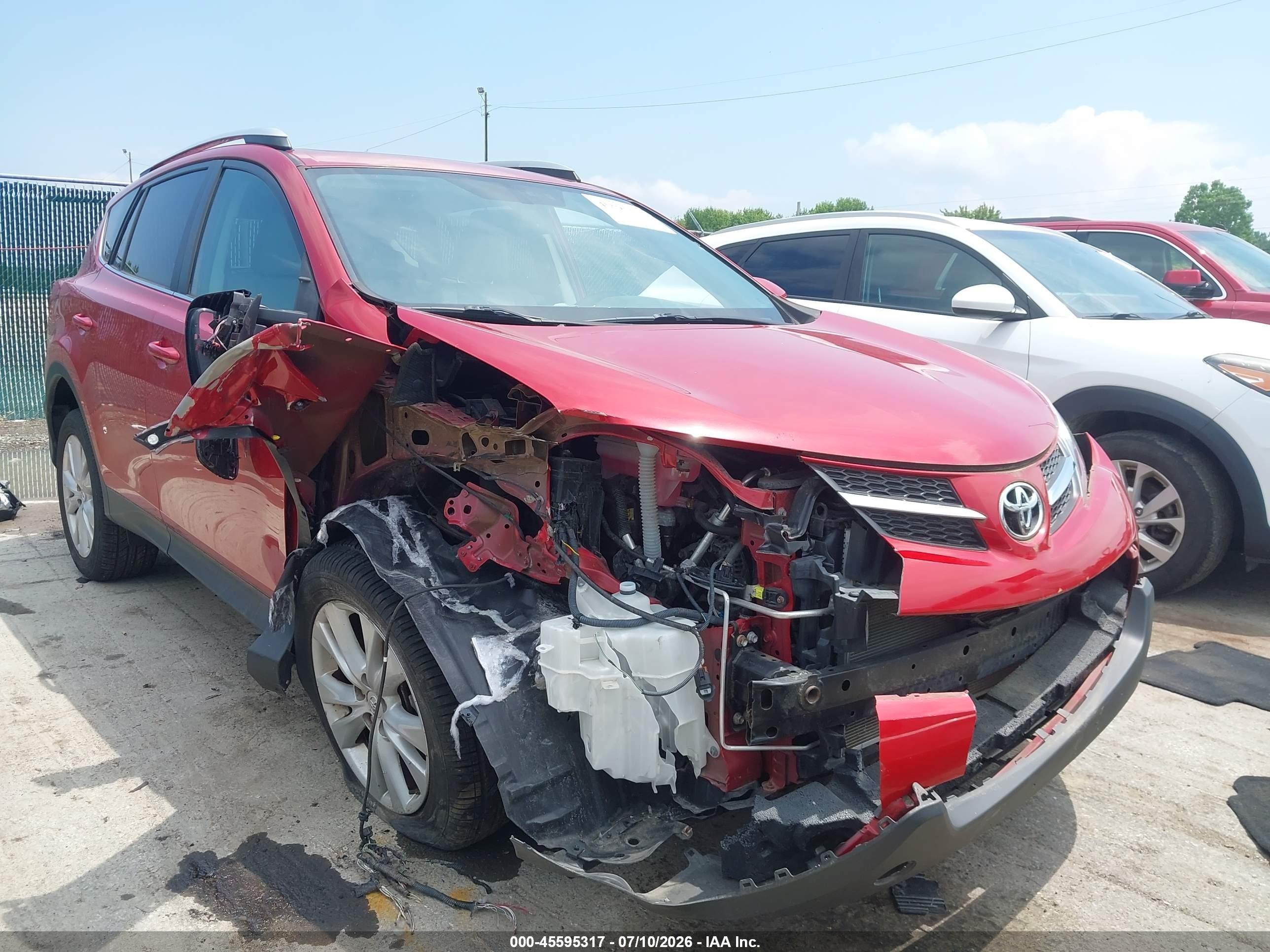 2013 Toyota Rav4 Limited Red vin: 2T3DFREV7DW091777