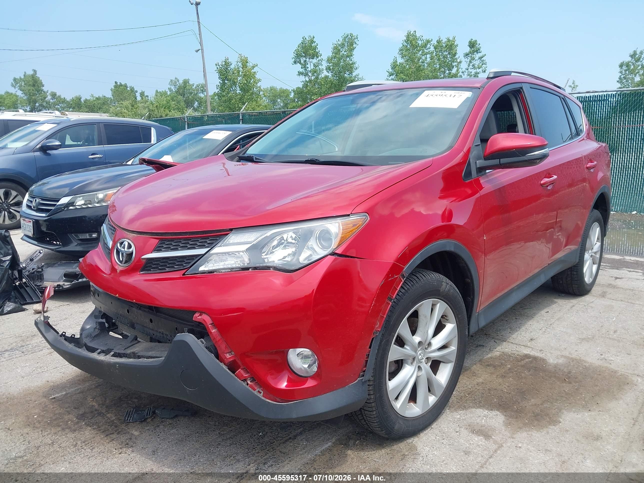 2013 Toyota Rav4 Limited Red vin: 2T3DFREV7DW091777