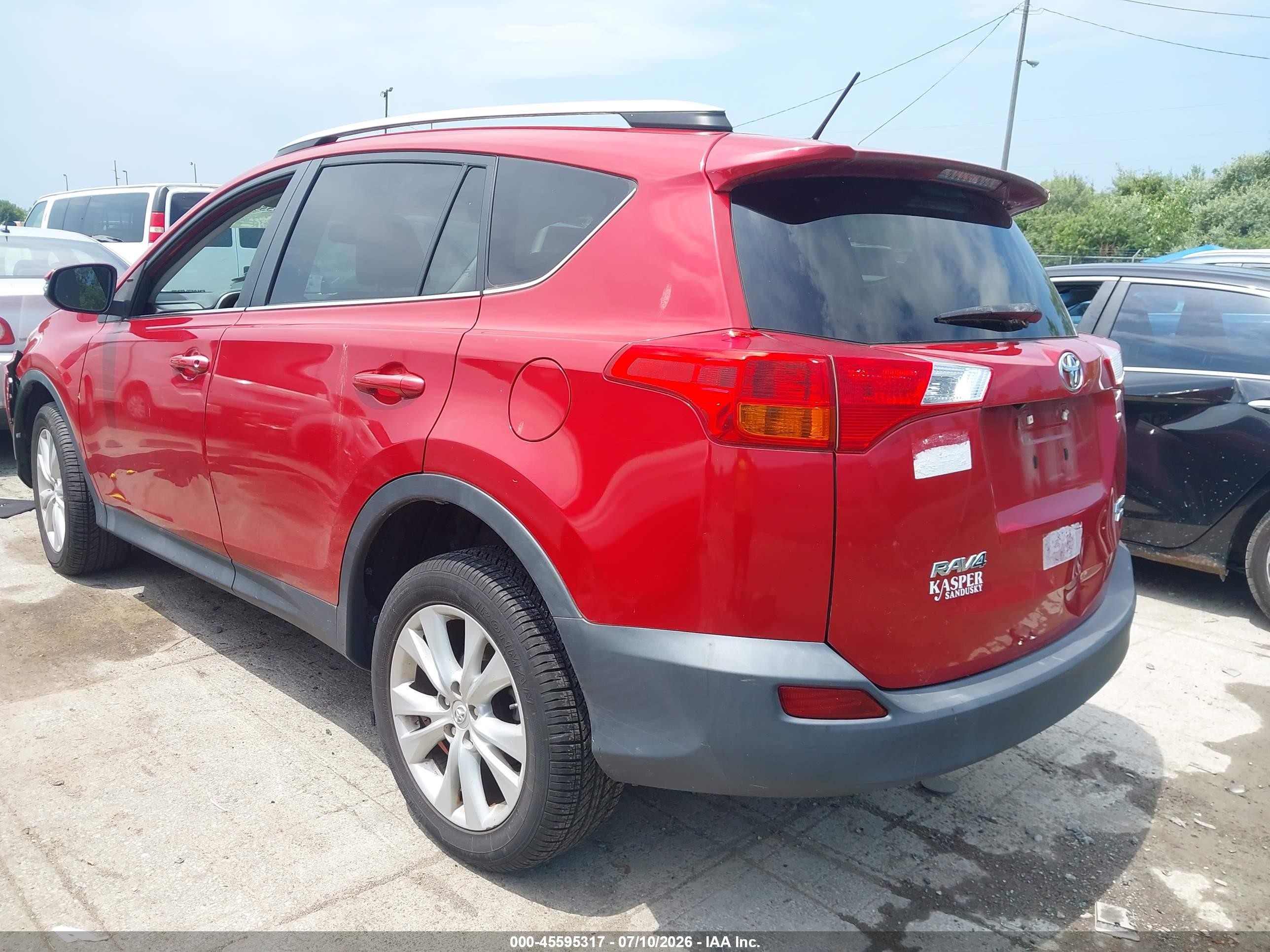 2013 Toyota Rav4 Limited Red vin: 2T3DFREV7DW091777