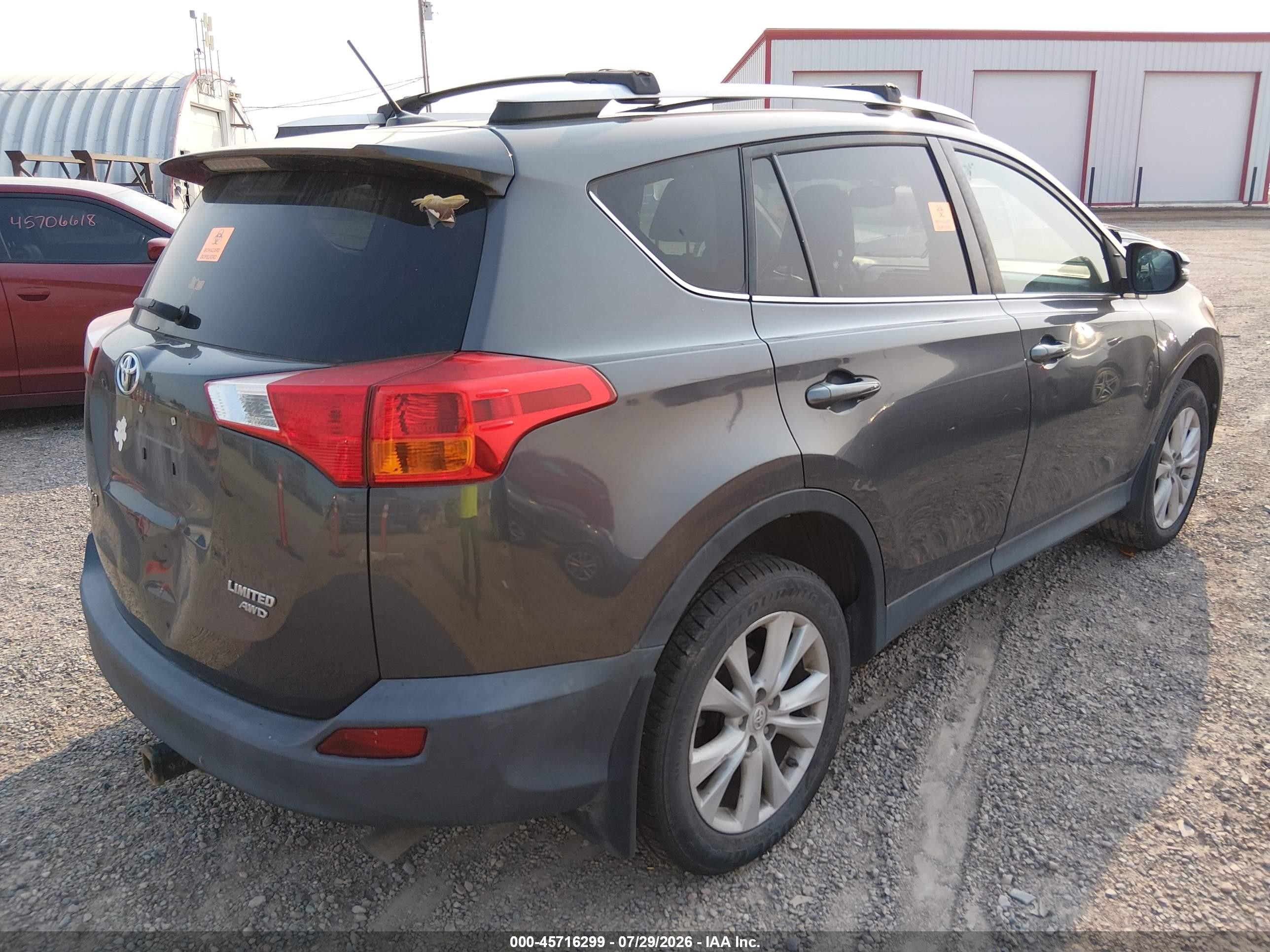 2013 Toyota Rav4 Limited Серый vin: 2T3DFREV7DW094730