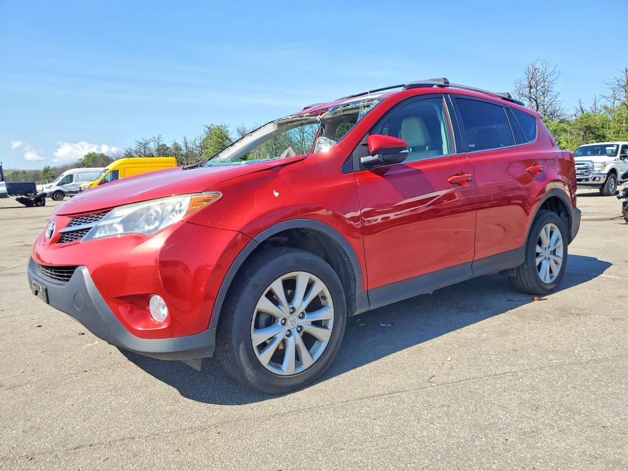 2014 Toyota Rav4 Limited Red vin: 2T3DFREV7EW226063