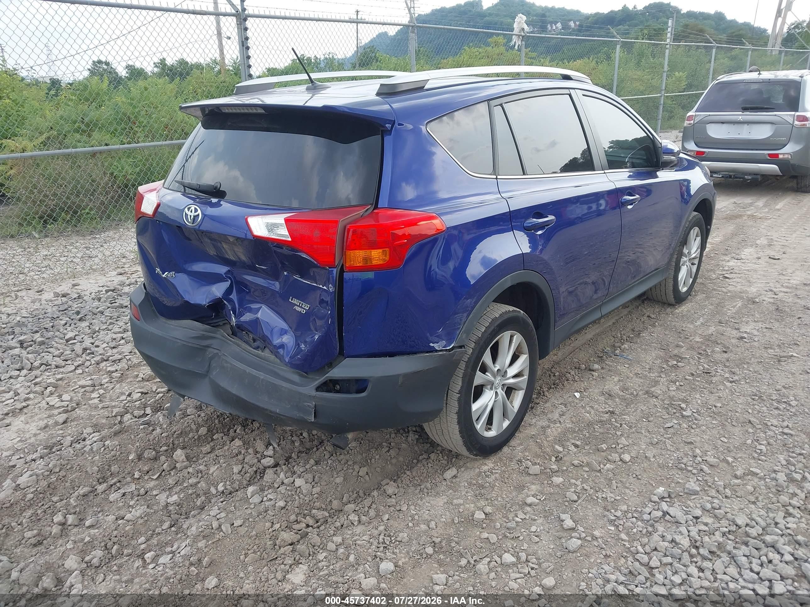 2015 Toyota Rav4 Limited Blue vin: 2T3DFREV7FW286135