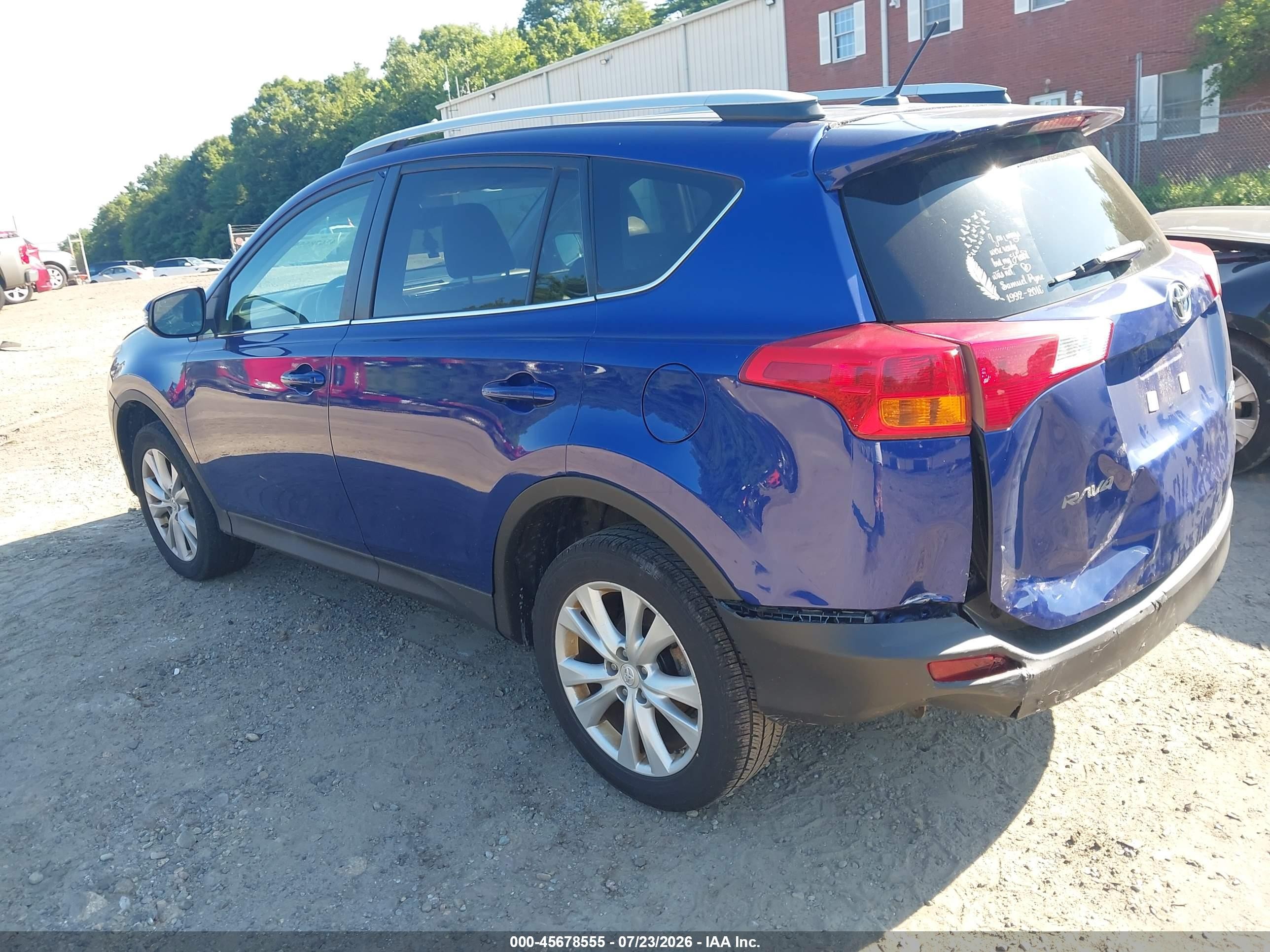 2014 Toyota Rav4 Limited Blue vin: 2T3DFREV8EW192196