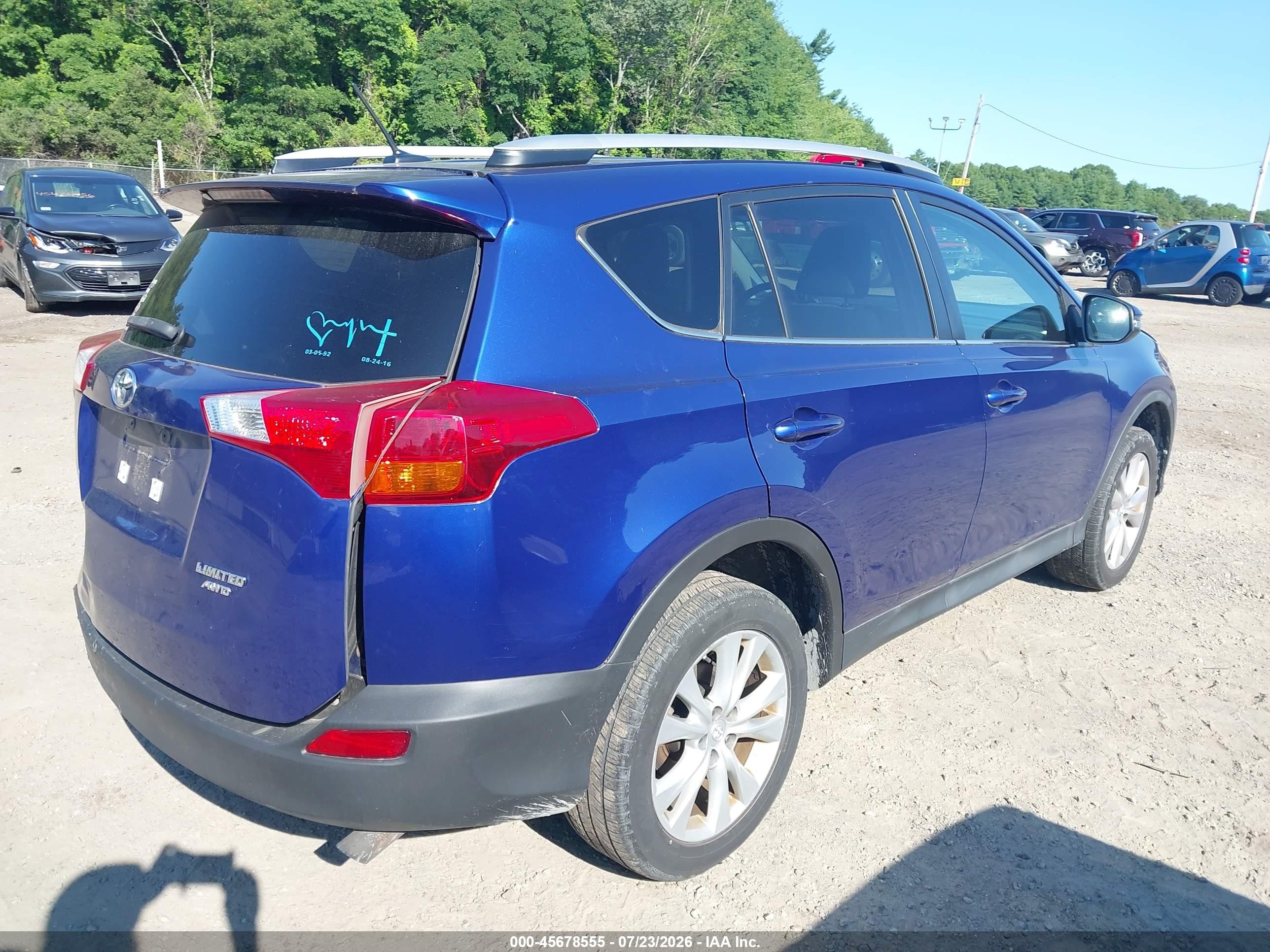 2014 Toyota Rav4 Limited Blue vin: 2T3DFREV8EW192196