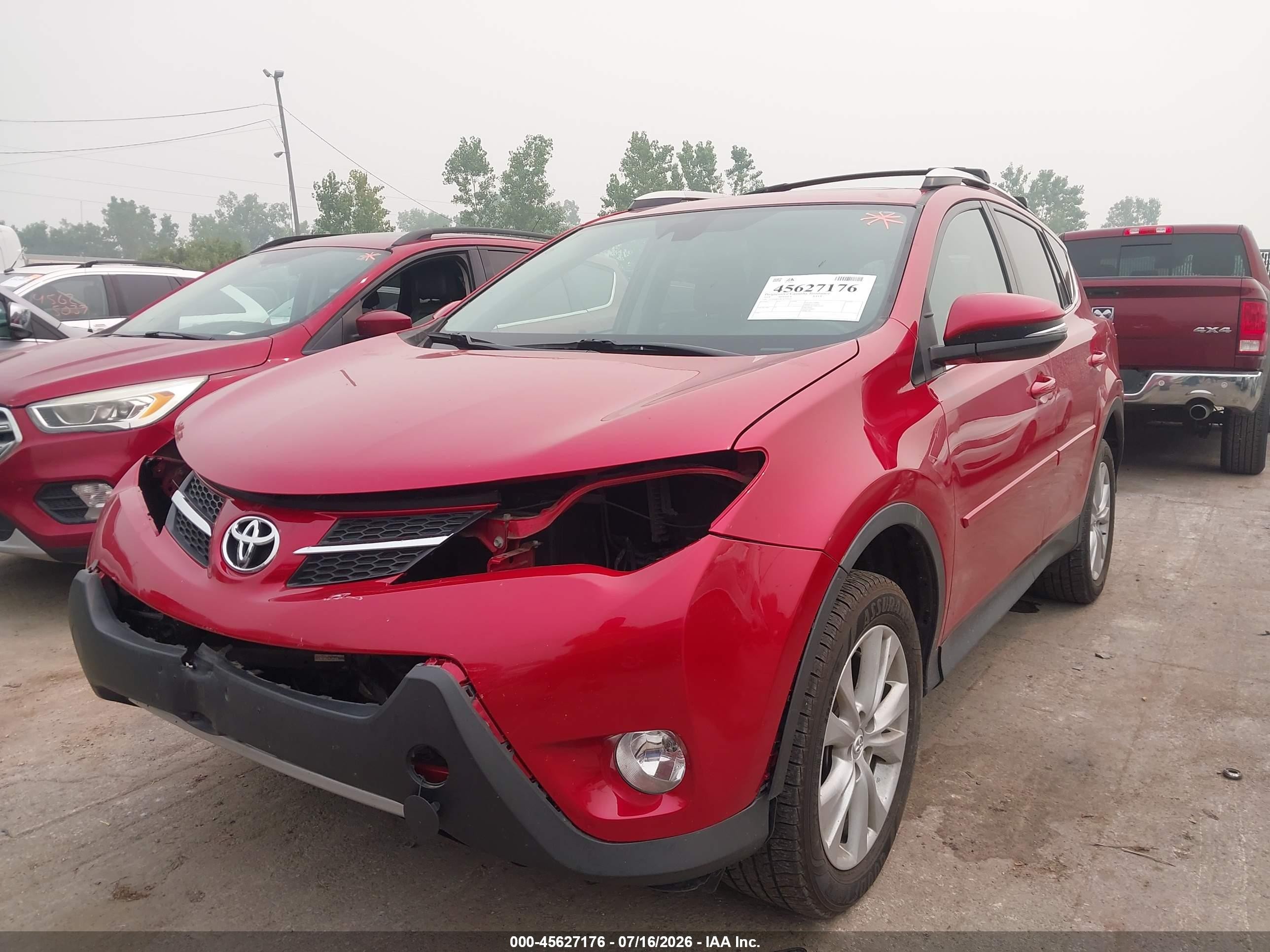 2014 Toyota Rav4 Limited Red vin: 2T3DFREV8EW220112