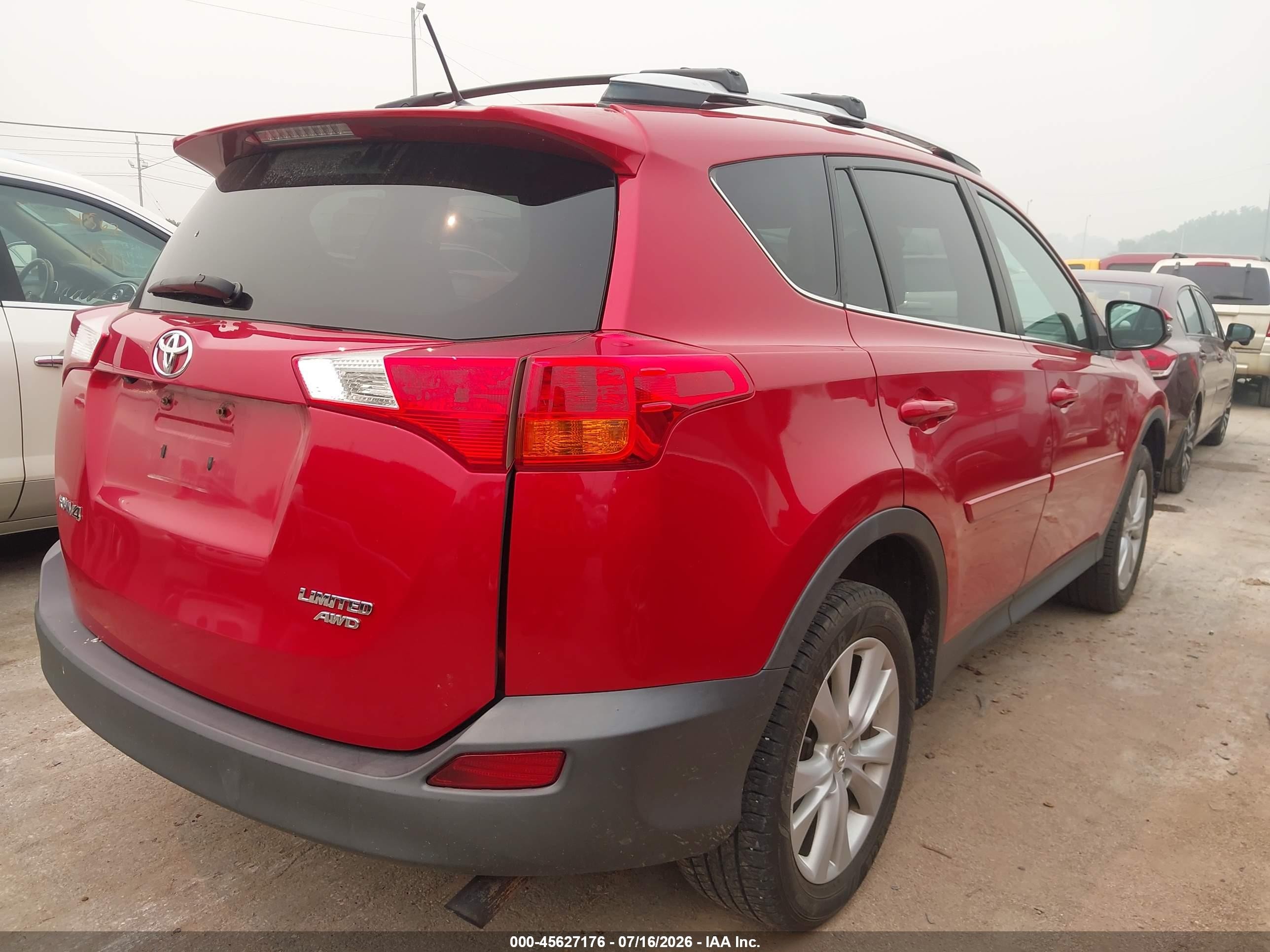 2014 Toyota Rav4 Limited Red vin: 2T3DFREV8EW220112