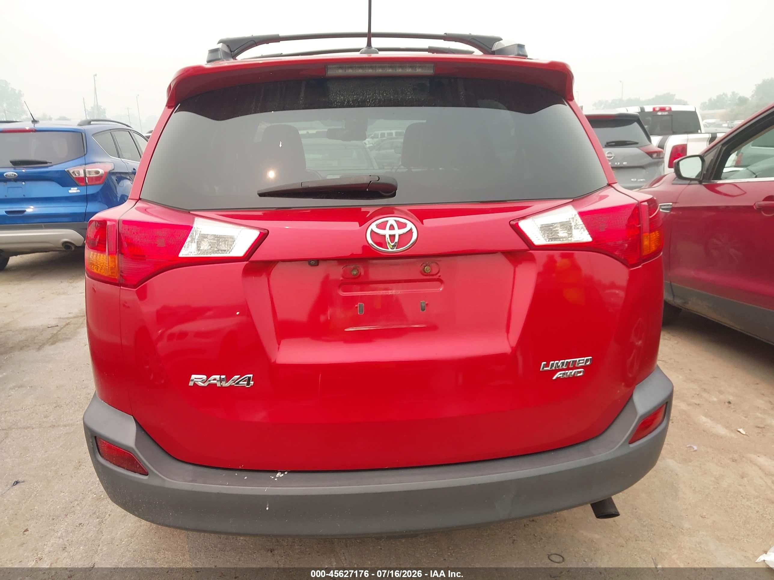 2014 Toyota Rav4 Limited Red vin: 2T3DFREV8EW220112