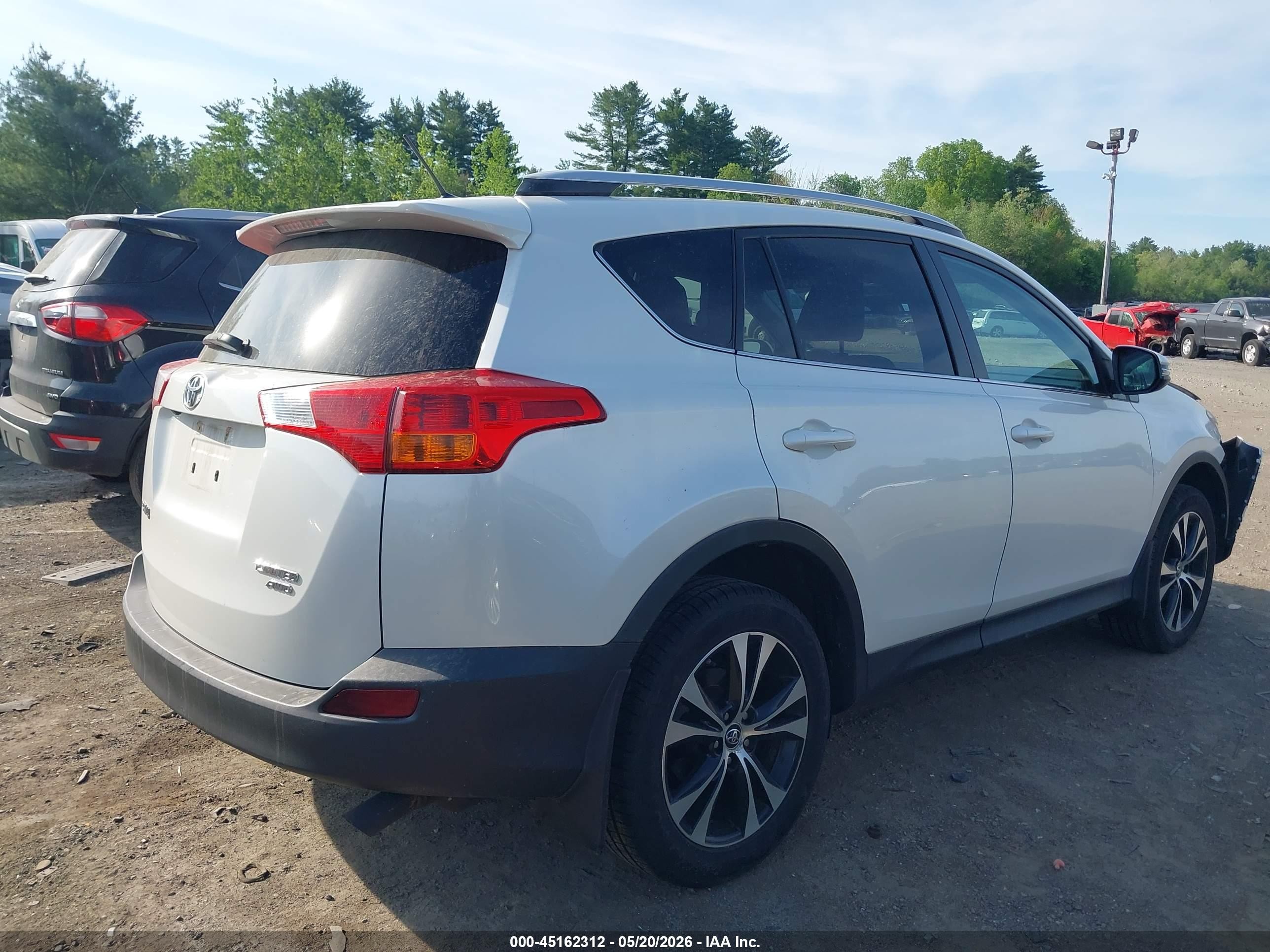 2015 Toyota Rav4 Limited White vin: 2T3DFREV8FW323693