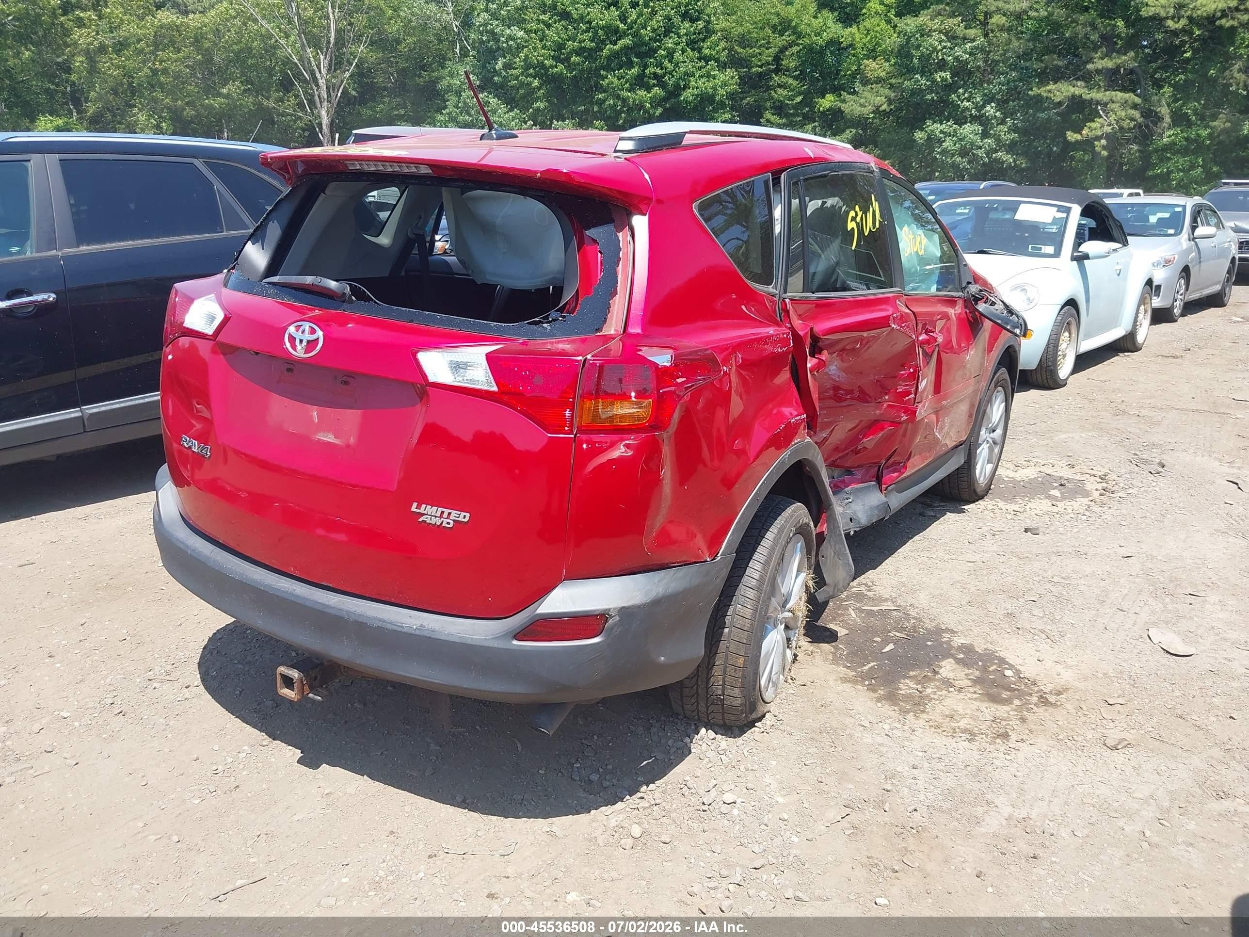 2013 Toyota Rav4 Limited Red vin: 2T3DFREV9DW068923