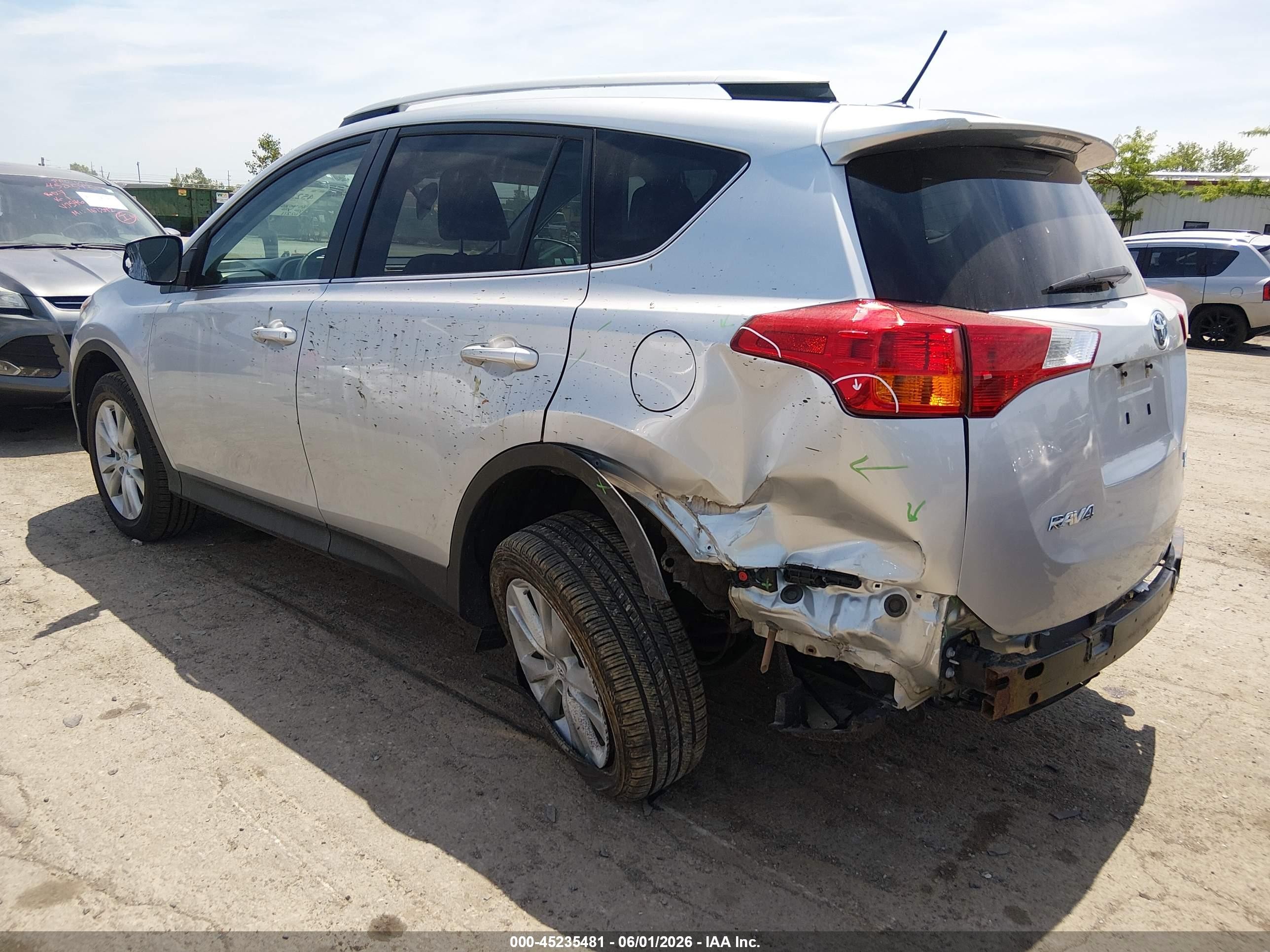2015 Toyota Rav4 Limited Серебряный vin: 2T3DFREV9FW270549