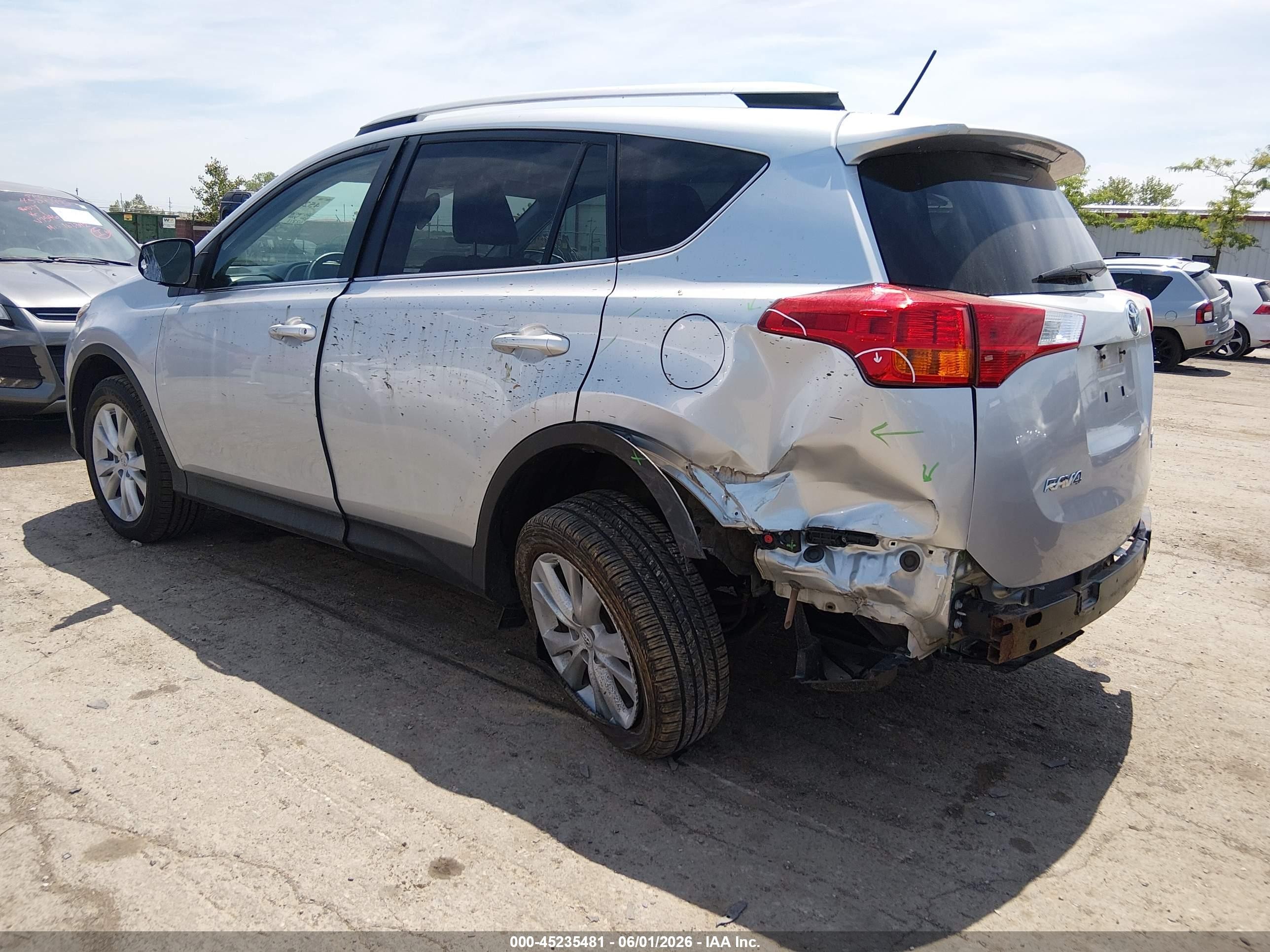 2015 Toyota Rav4 Limited Серебряный vin: 2T3DFREV9FW270549