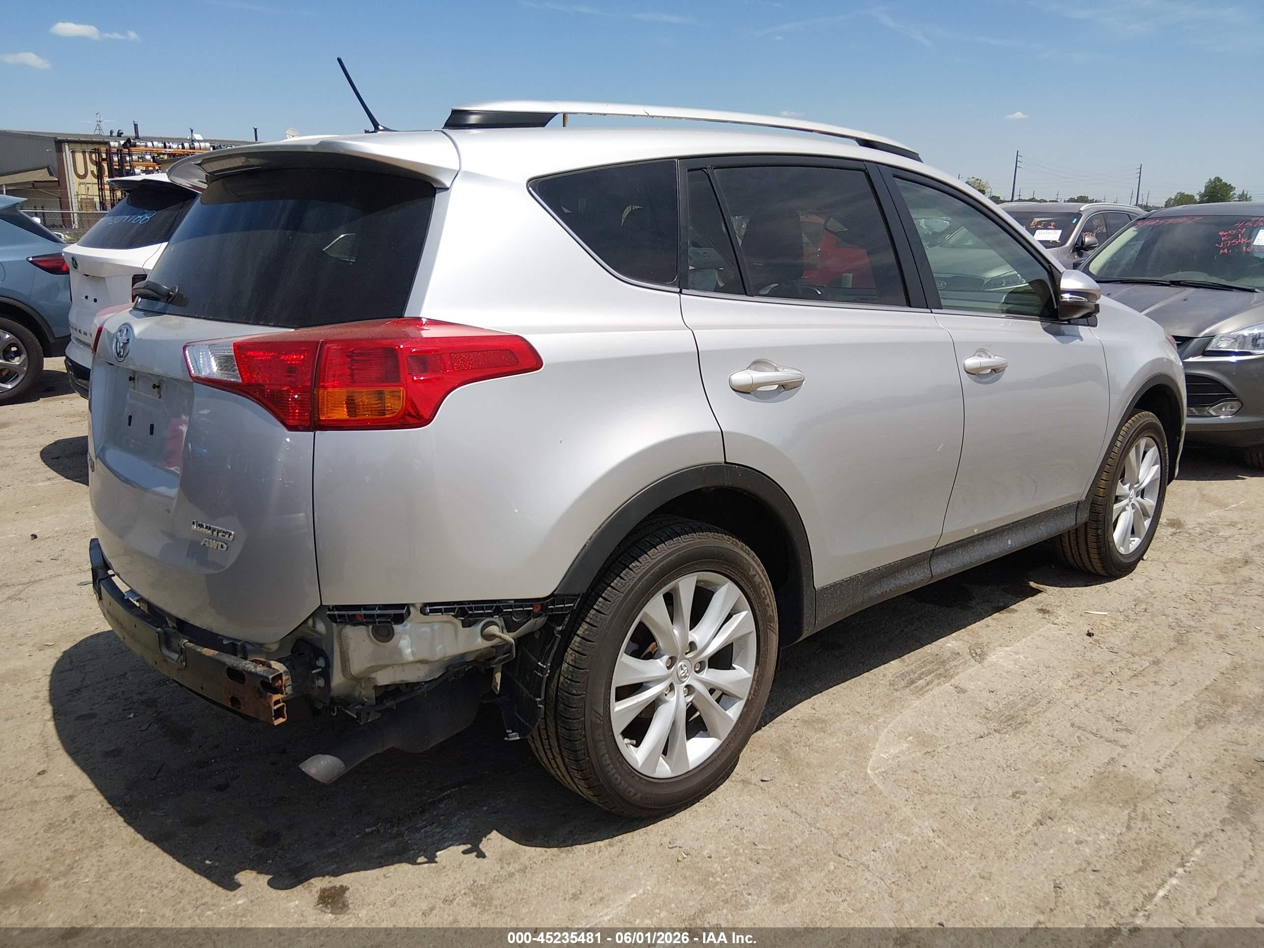 2015 Toyota Rav4 Limited Серебряный vin: 2T3DFREV9FW270549